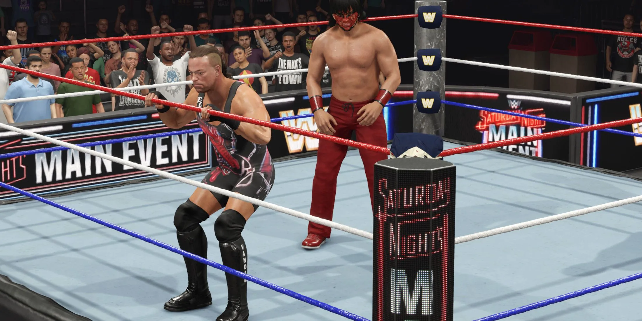 RVD prepares for a diving attack RVD prepares for a diving attack