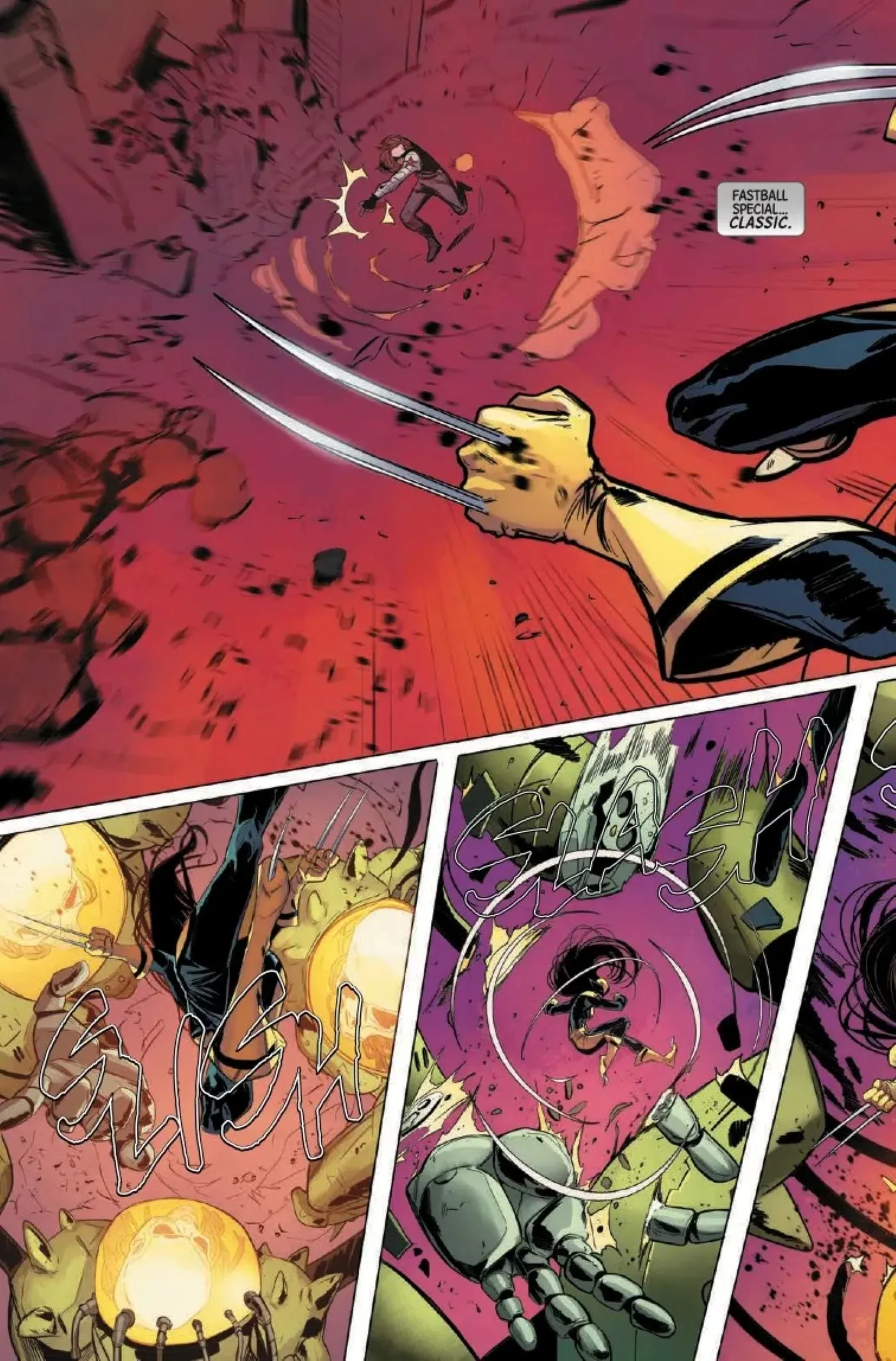 Bucky Barnes performing the Fastball Special with Laura Kinney Bucky Barnes performing the Fastball Special with Laura Kinney