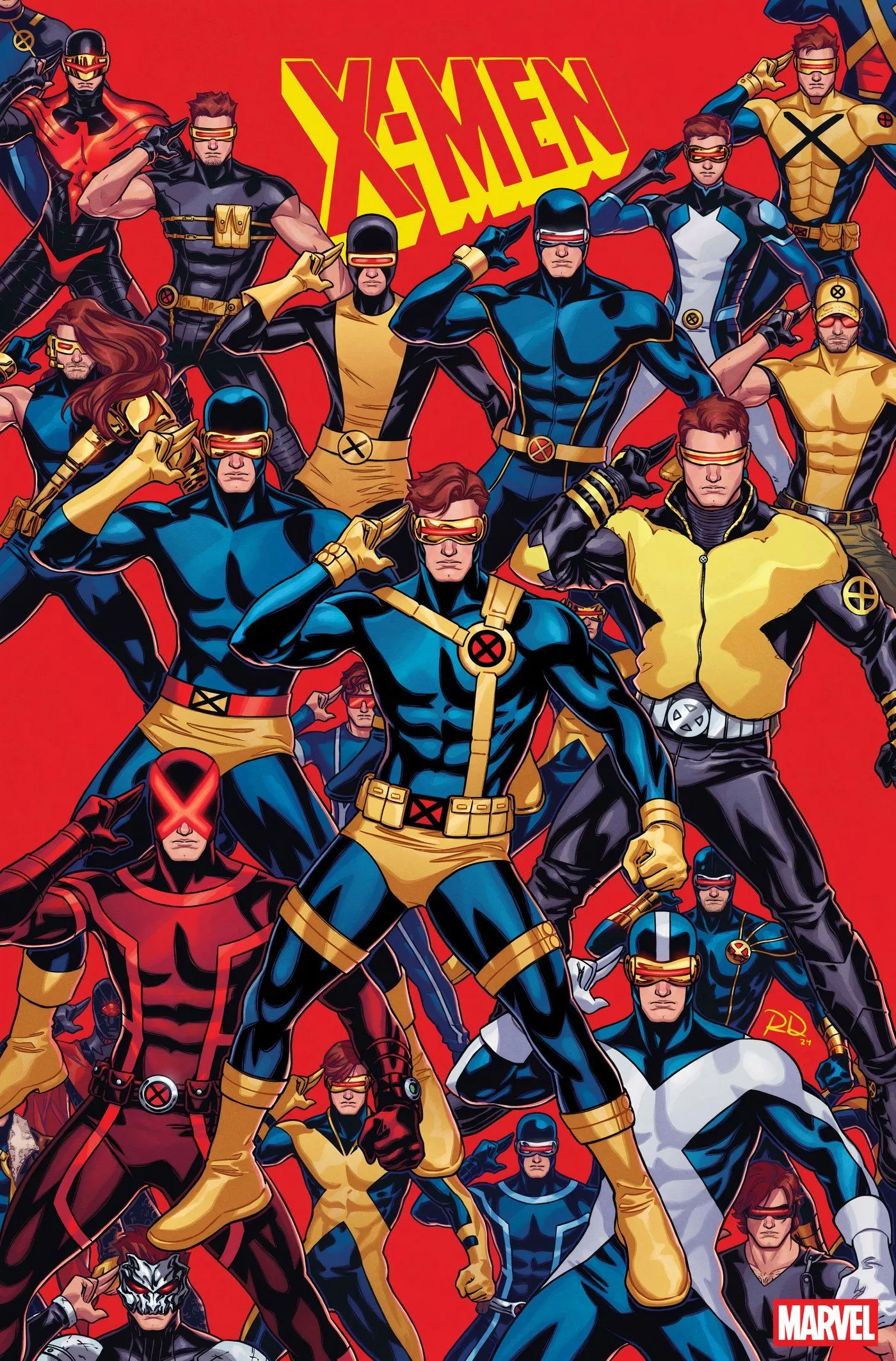 X-Men costume variant cover Cyclops X-Men costume variant cover Cyclops
