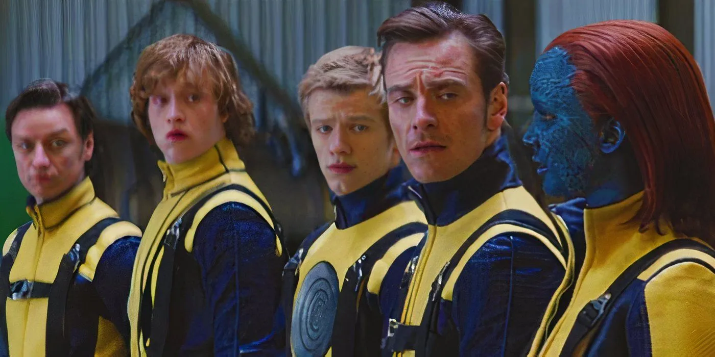 X-Men in yellow costumes in X-Men First Class X-Men in yellow costumes in X-Men First Class