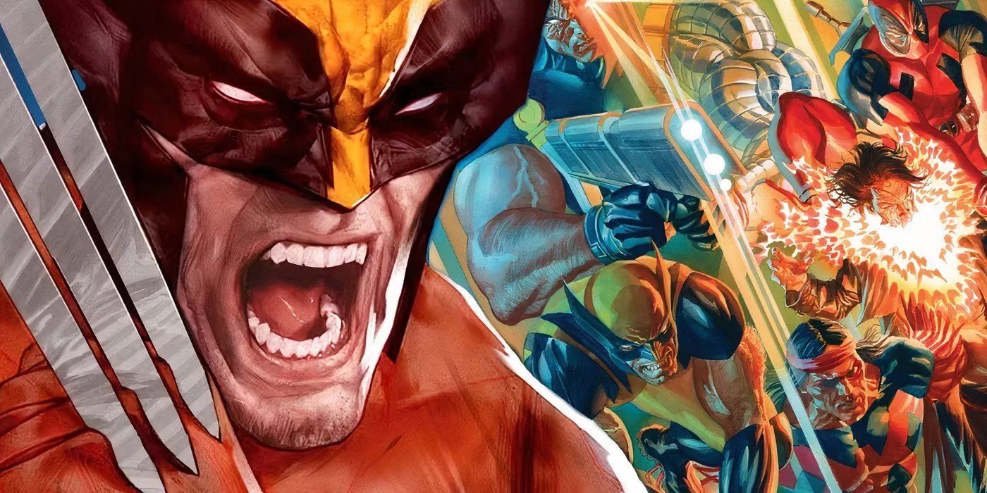 Wolverine with the Weapon X-Men behind him, including Cable, Deadpool, and another Wolverine.