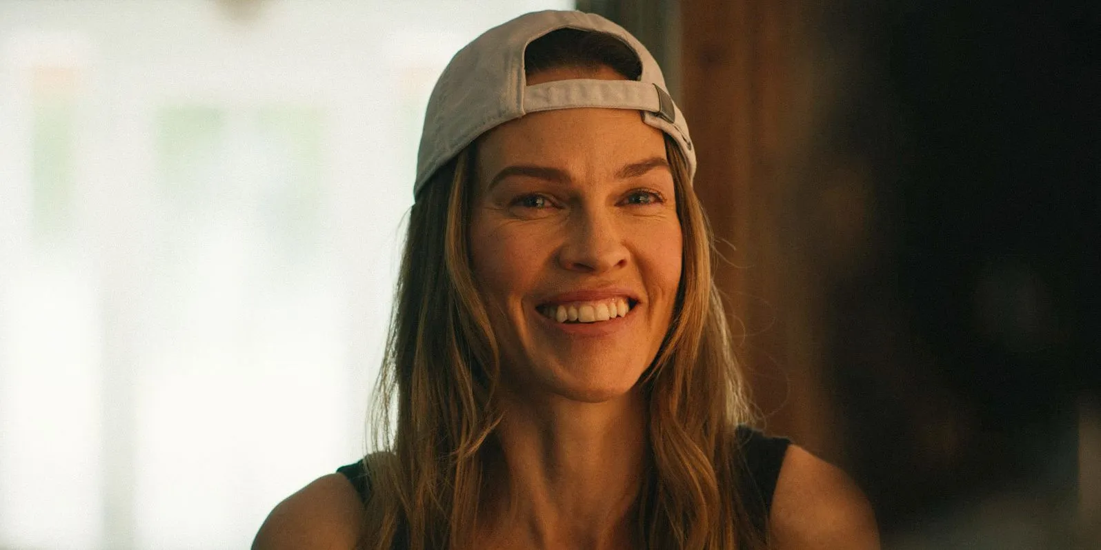 Melissa (Hilary Swank) smiling with tears in her eyes in Yellowjackets Season 3 Episode 8 Melissa (Hilary Swank) smiling with tears in her eyes in Yellowjackets Season 3 Episode 8