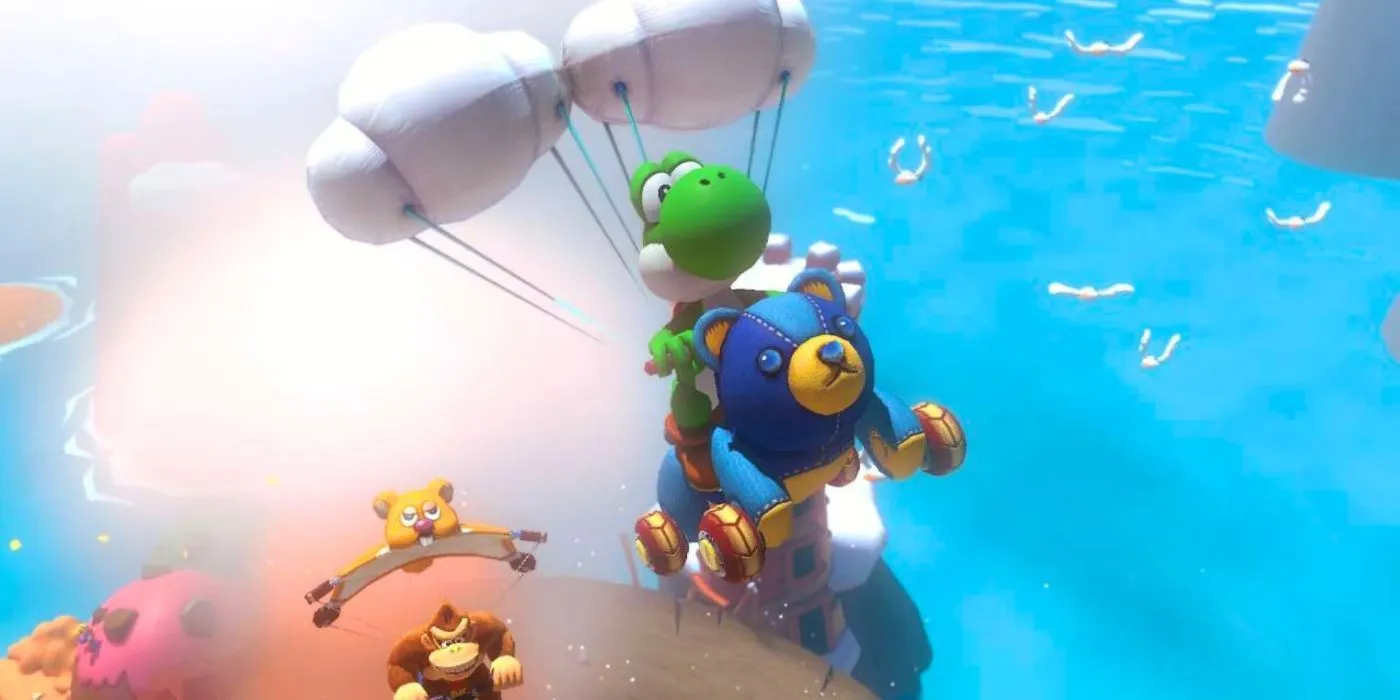 Yoshi racing in a Teddy Buggy