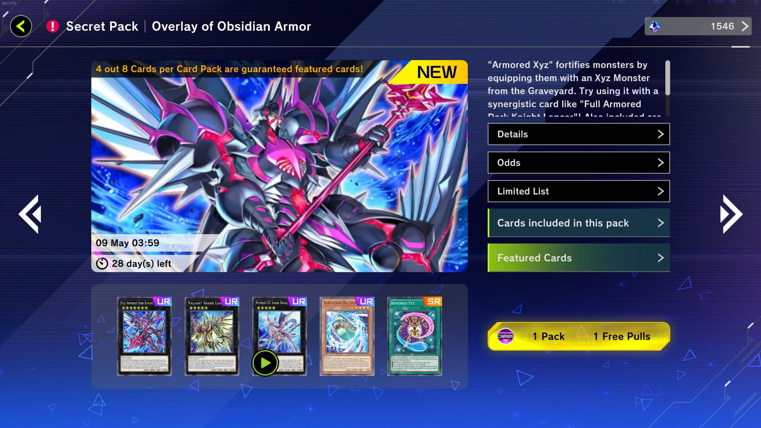 Overlay of Obsidian Armor Secret Pack
