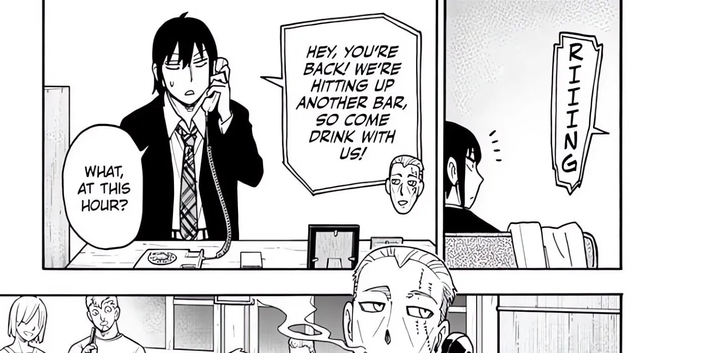 Yuri interacting with coworkers Yuri interacting with coworkers