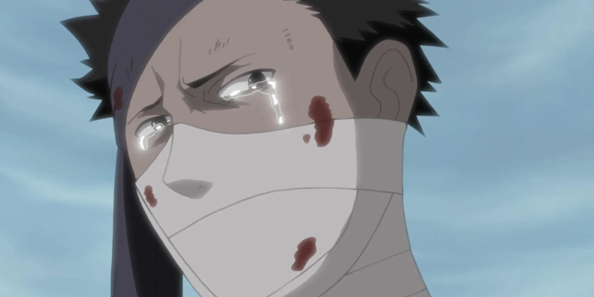 Zabuza crying after Naruto's intervention