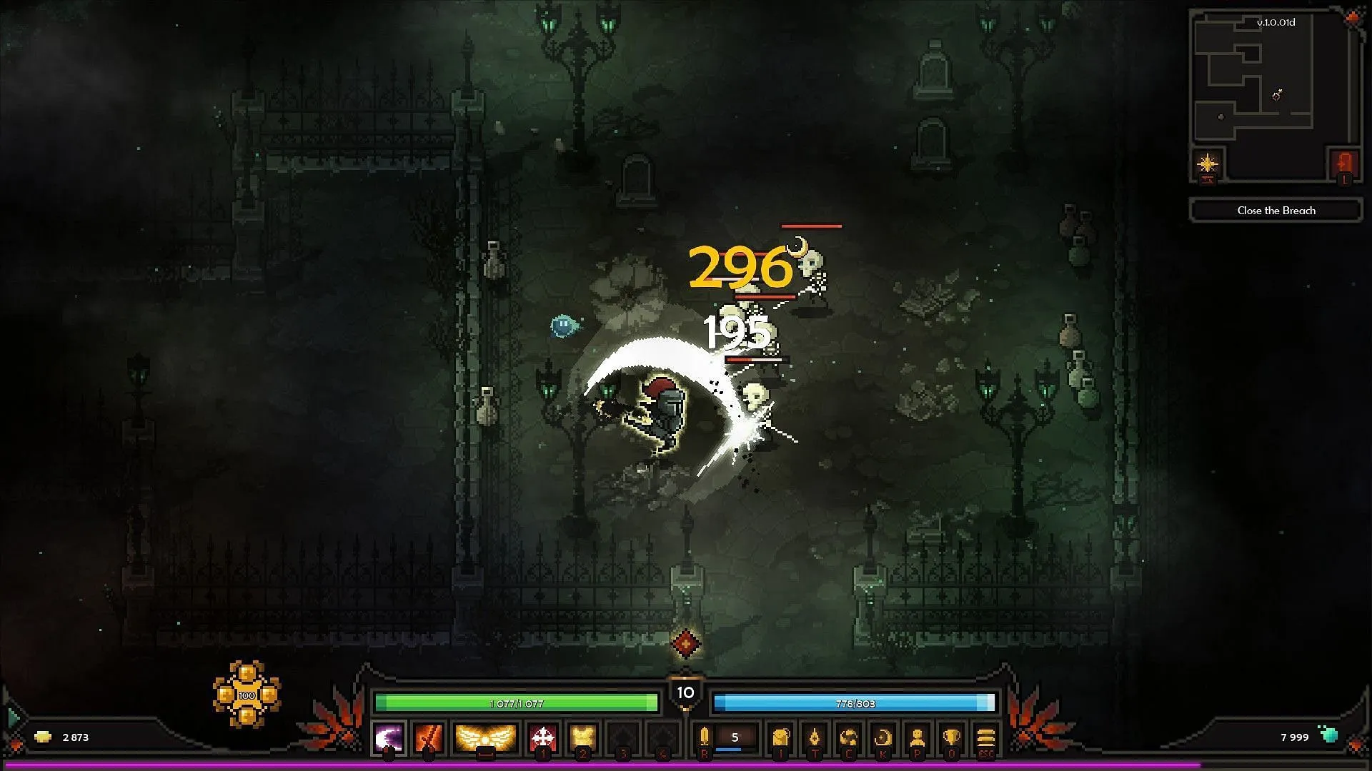 Level up early with Throwing Sword/Cadence and Mighty Swing (Image via Slormite Studios)