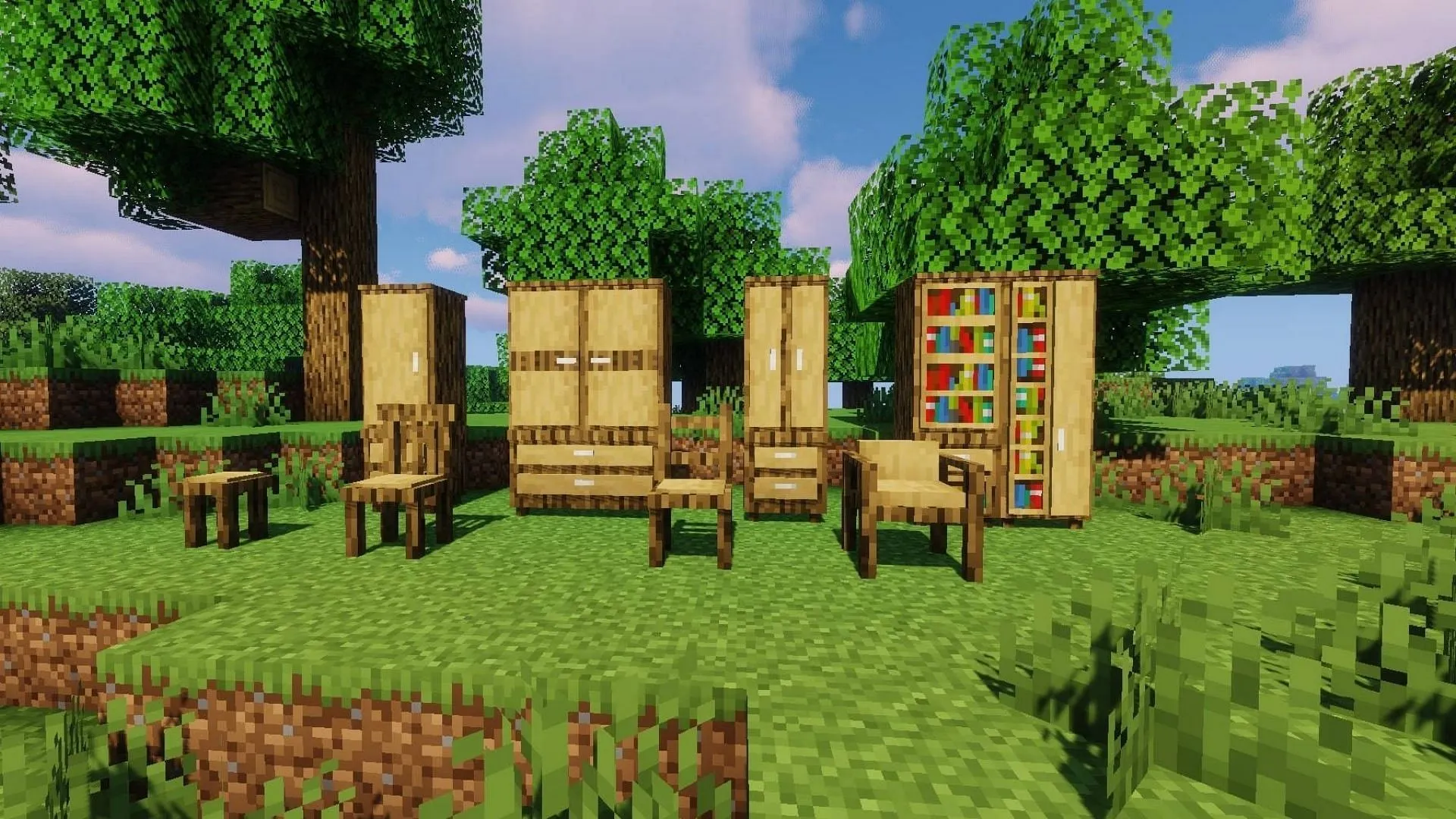 Macaw's Furniture is an extensive mod that adds various interior furniture blocks (Image via Mojang Studios || CurseForge/@sketch, @macaw) Macaw's Furniture is an extensive mod that adds various interior furniture blocks (Image via Mojang Studios || CurseForge/@sketch, @macaw)