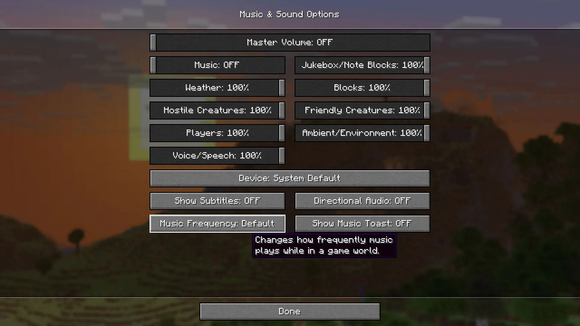 Feature alters the frequency of background music in the game