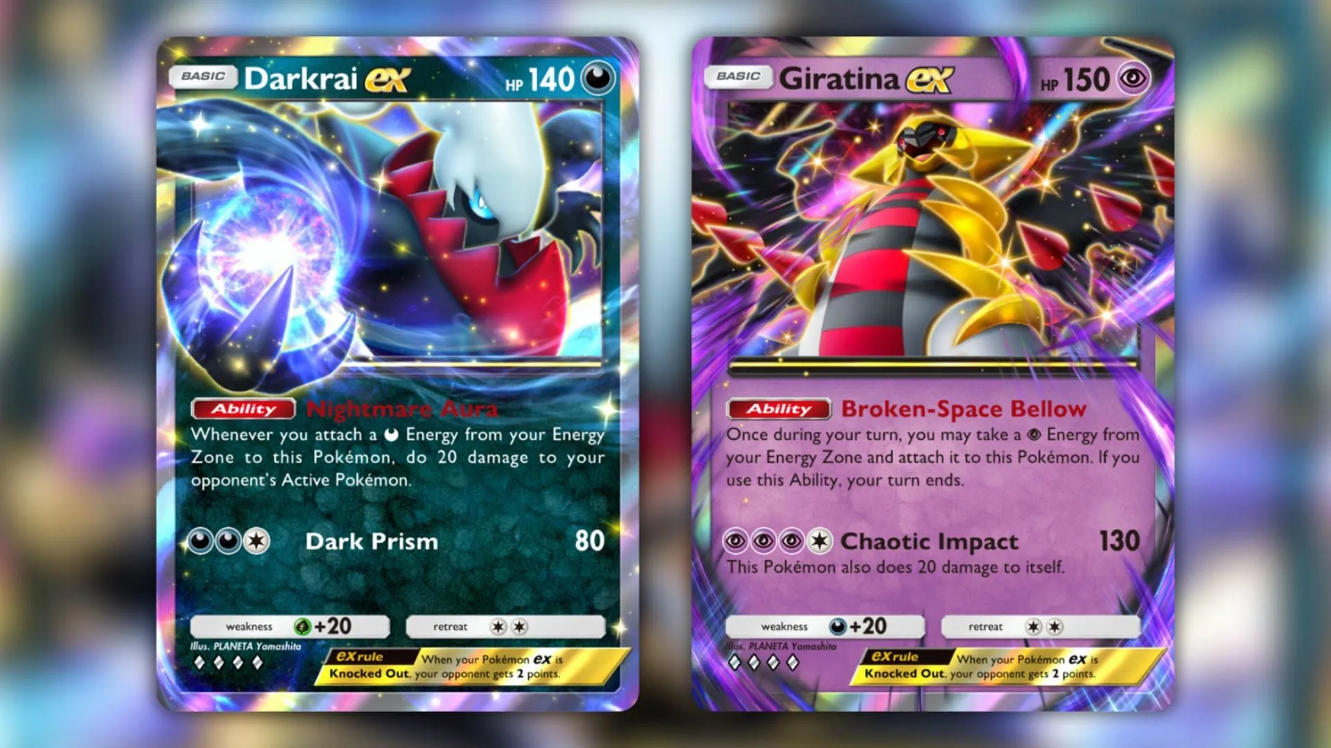 Darkrai ex and Giratina ex (Image via The Pokemon Company) Darkrai ex and Giratina ex (Image via The Pokemon Company)