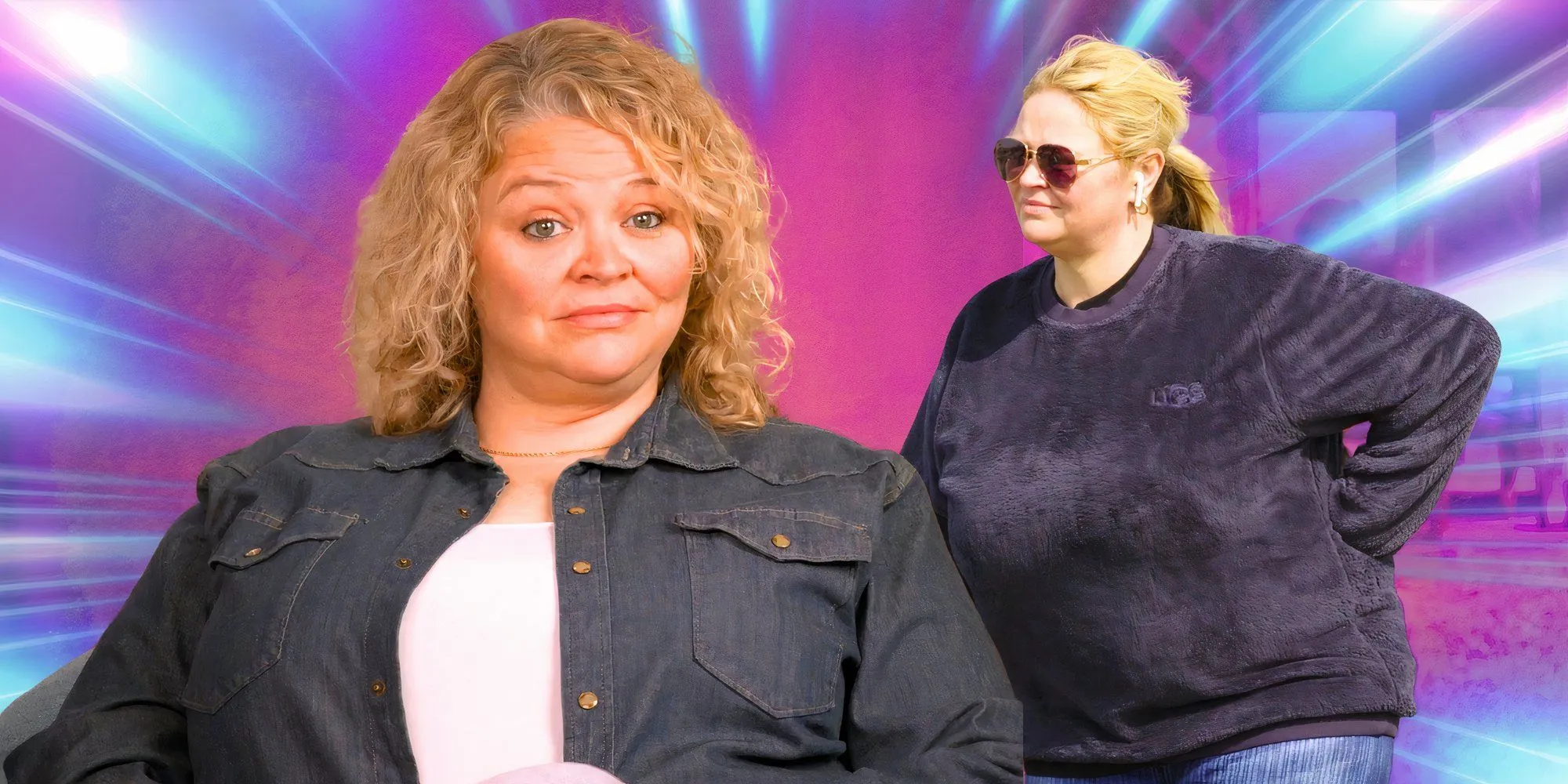 Amanda Halterman of 1000-lb Sisters smiling against a pink and purple backdrop Amanda Halterman of 1000-lb Sisters smiling against a pink and purple backdrop