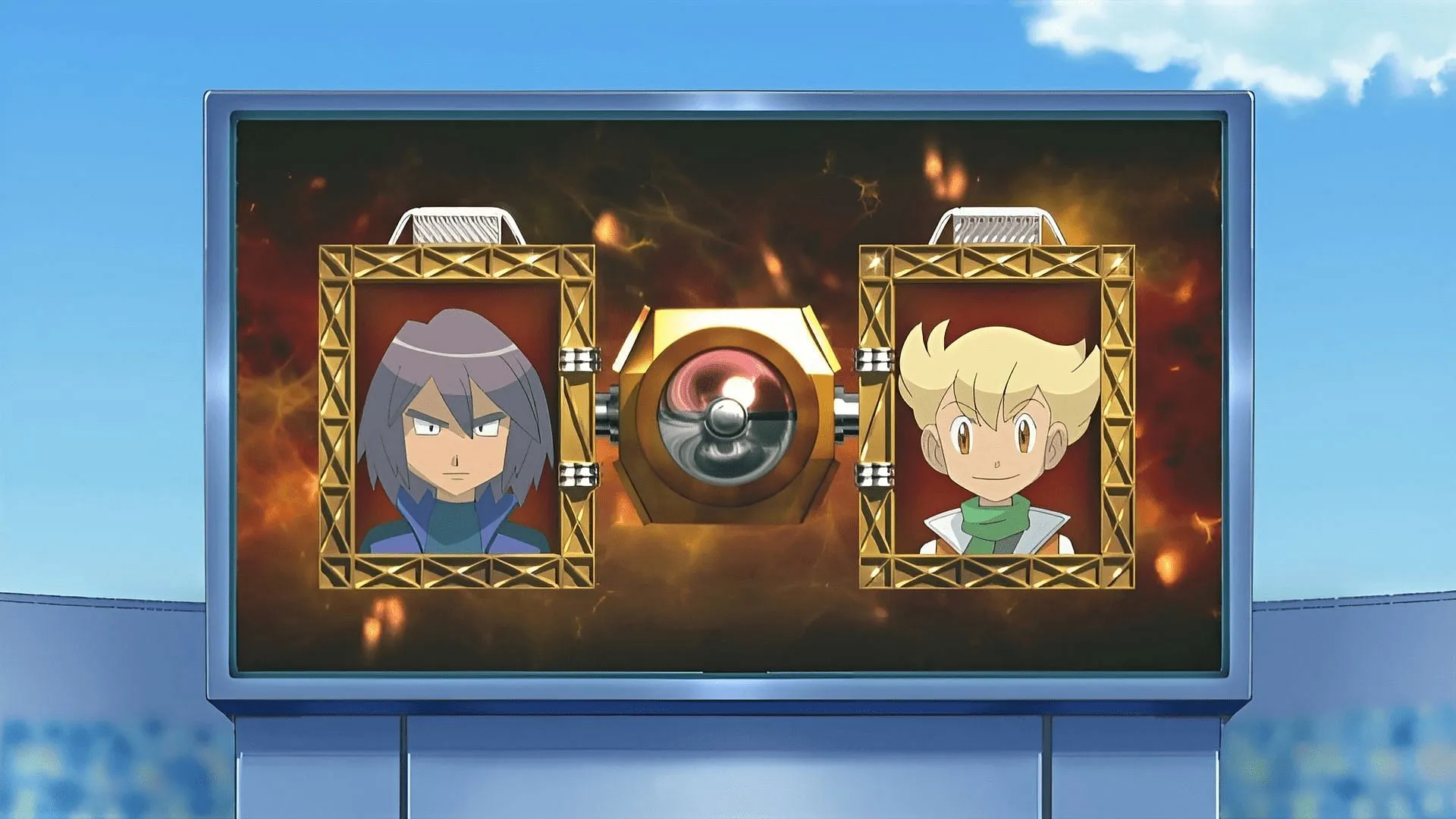 Paul vs Barry in the anime (Image via TPC)