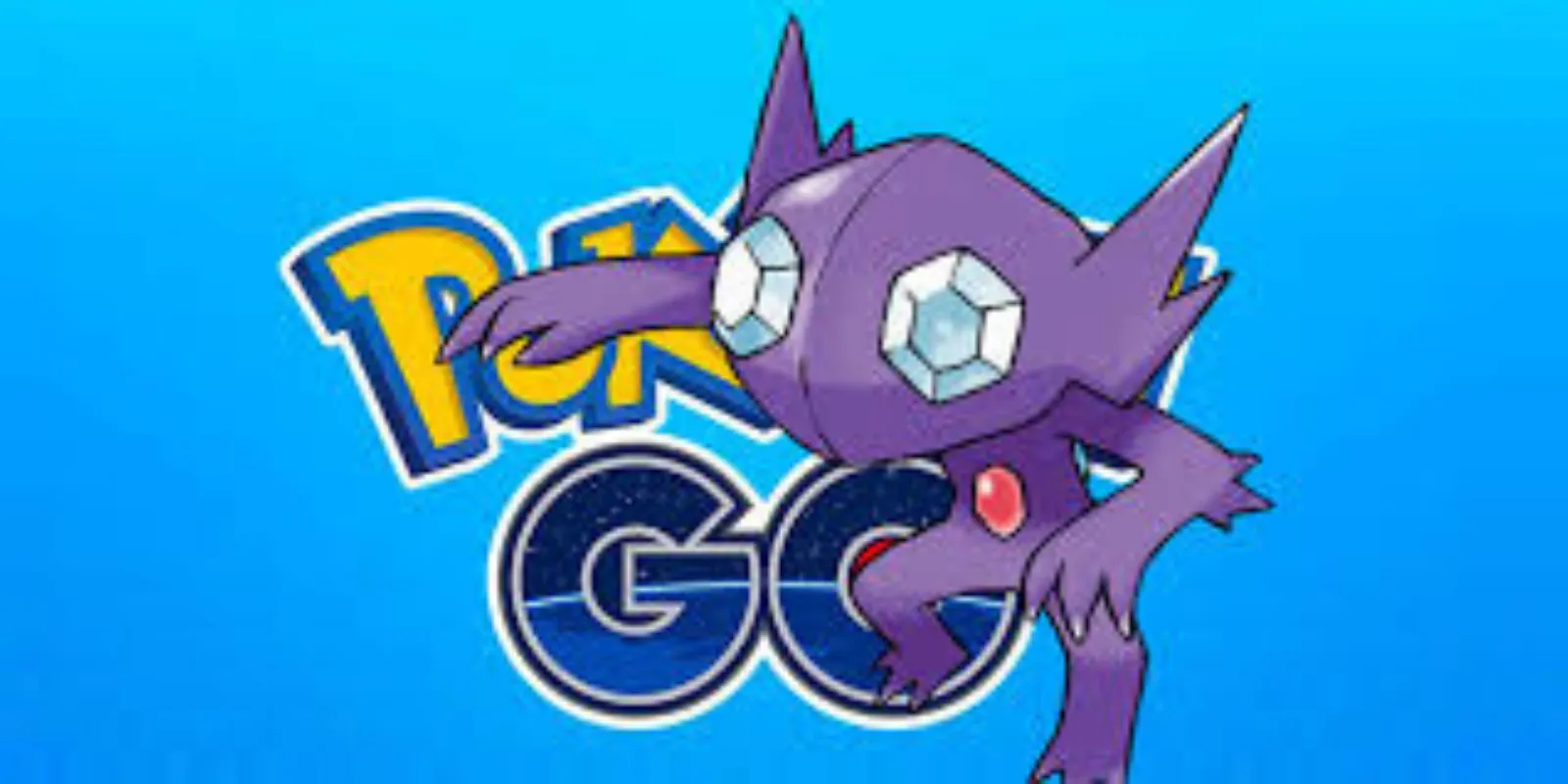 A vivid backdrop of Pokémon GO with Sableye prominently displayed A vivid backdrop of Pokémon GO with Sableye prominently displayed