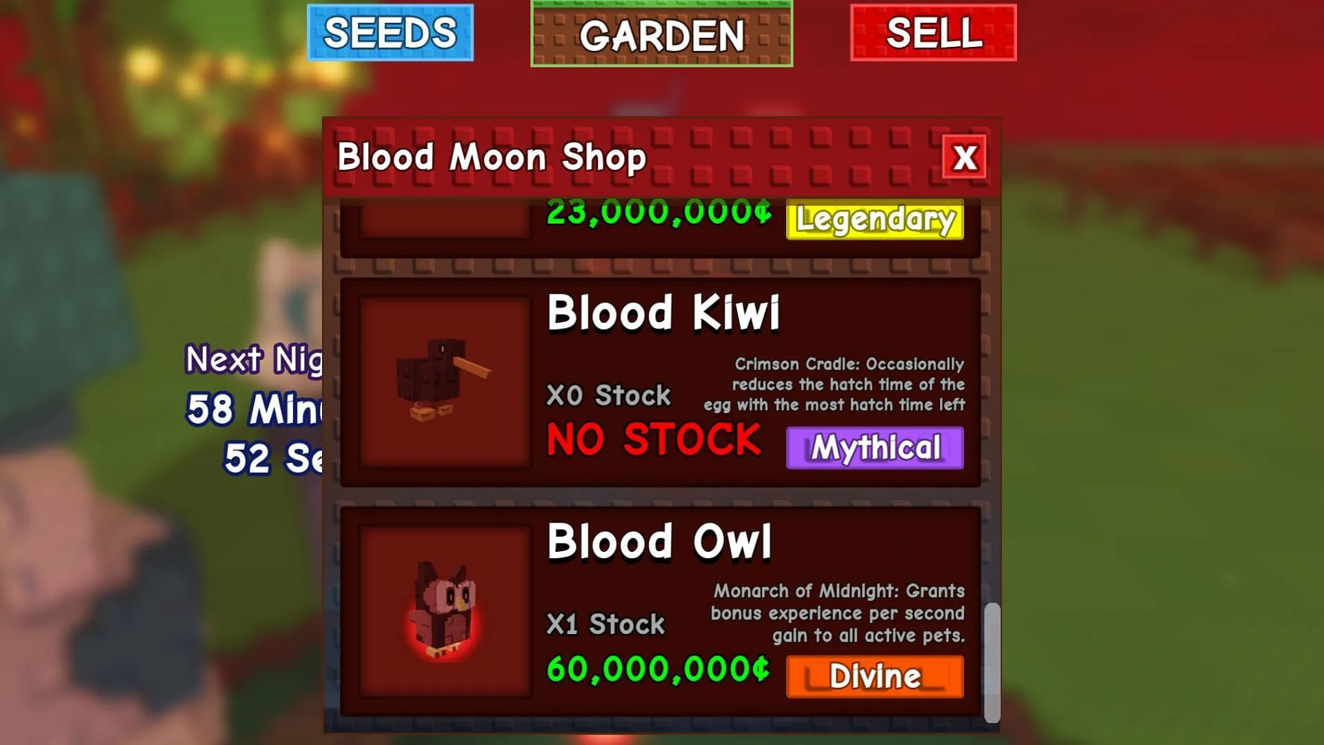 Prepare to spend Sheckles at the Blood Moon Shop (Image via Roblox) Prepare to spend Sheckles at the Blood Moon Shop (Image via Roblox)
