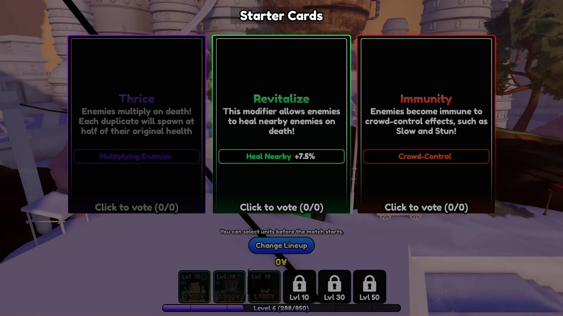 Choose one of the cards to begin (Image via Roblox)