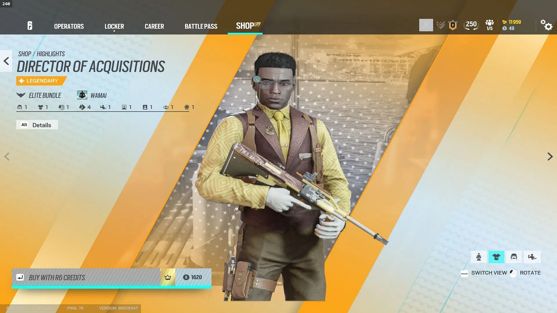 Wamai Elite Set - Director of Acquisitions (Image via Sportskeeda Gaming || Ubisoft) Wamai Elite Set - Director of Acquisitions (Image via Sportskeeda Gaming || Ubisoft)