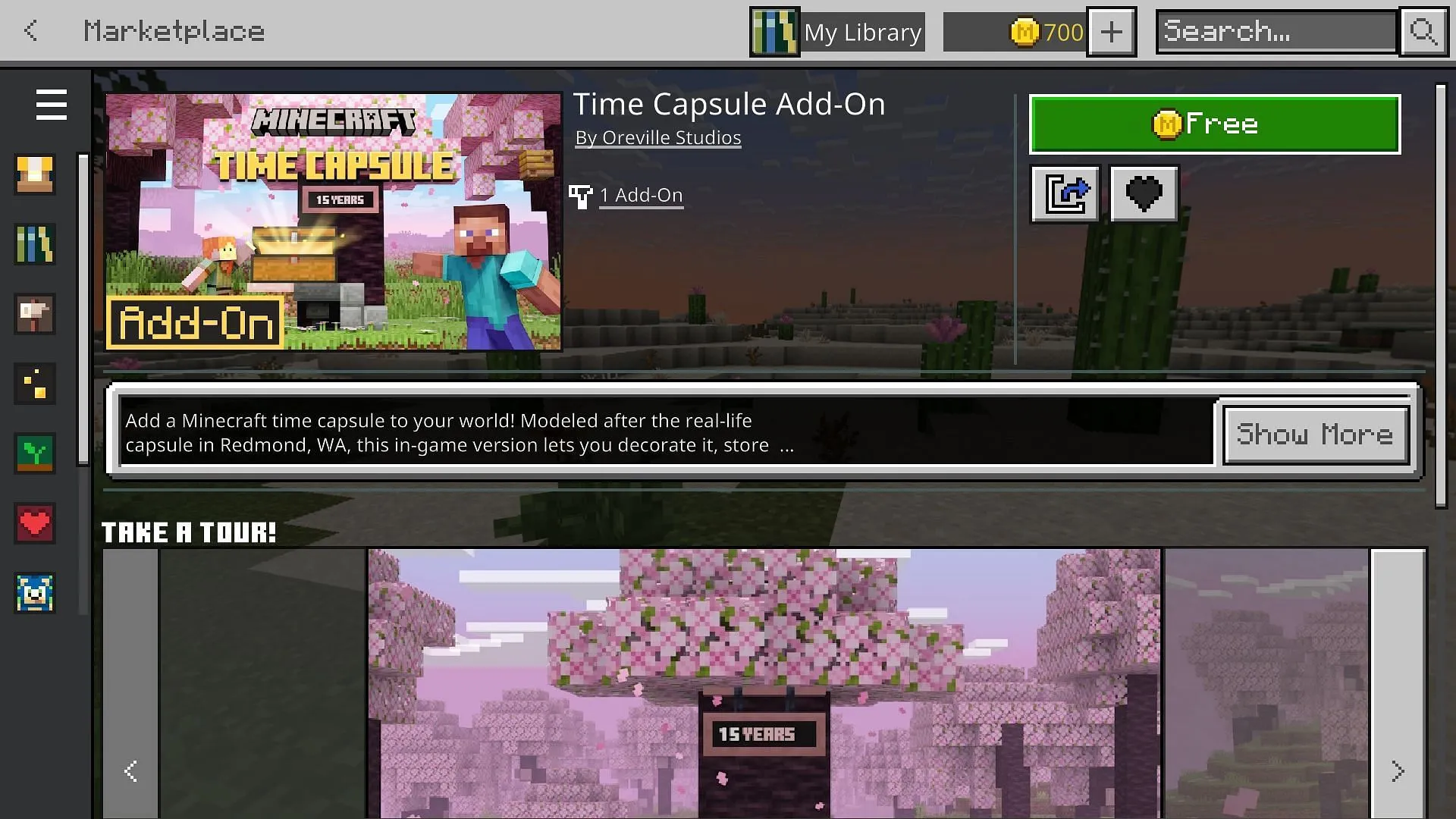 You can get your hands on the Minecraft Bedrock Time Capsule add-on from the Bedrock Marketplace (Image via Sportskeeda Gaming || Mojang Studios)