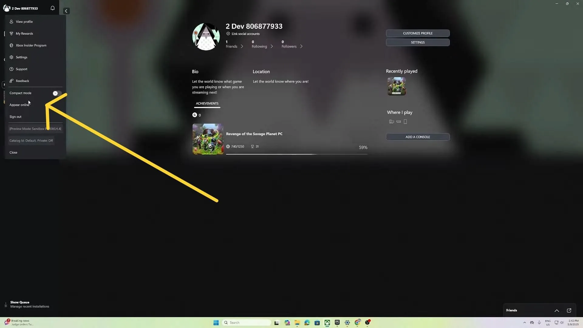 The Appear Online button (Image via Raccoon Logic Studios) The Appear Online button (Image via Raccoon Logic Studios)