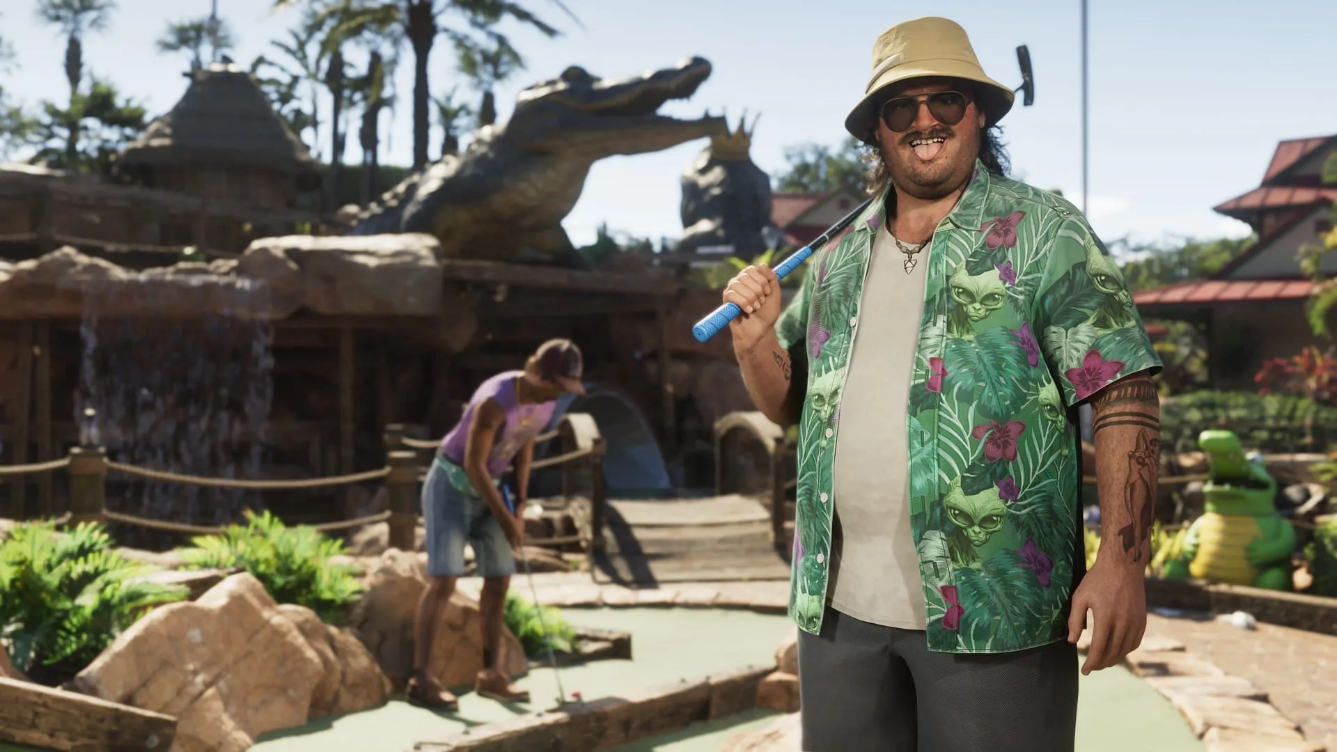 Cal Hampton seemingly at a mini golf course (Image via Rockstar Games)