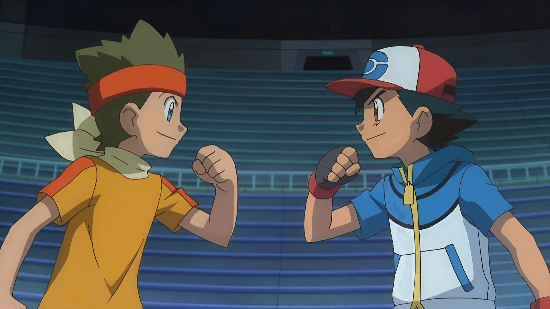 Ash and Cameron in the anime (Image via TPC)