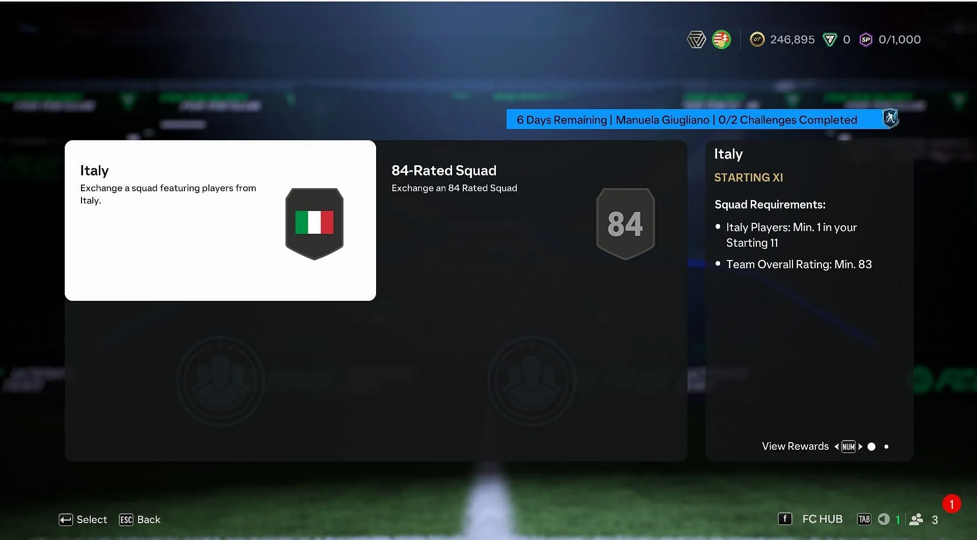 Tasks to complete the Manuela Giugliano SBC (Image via EA Sports)