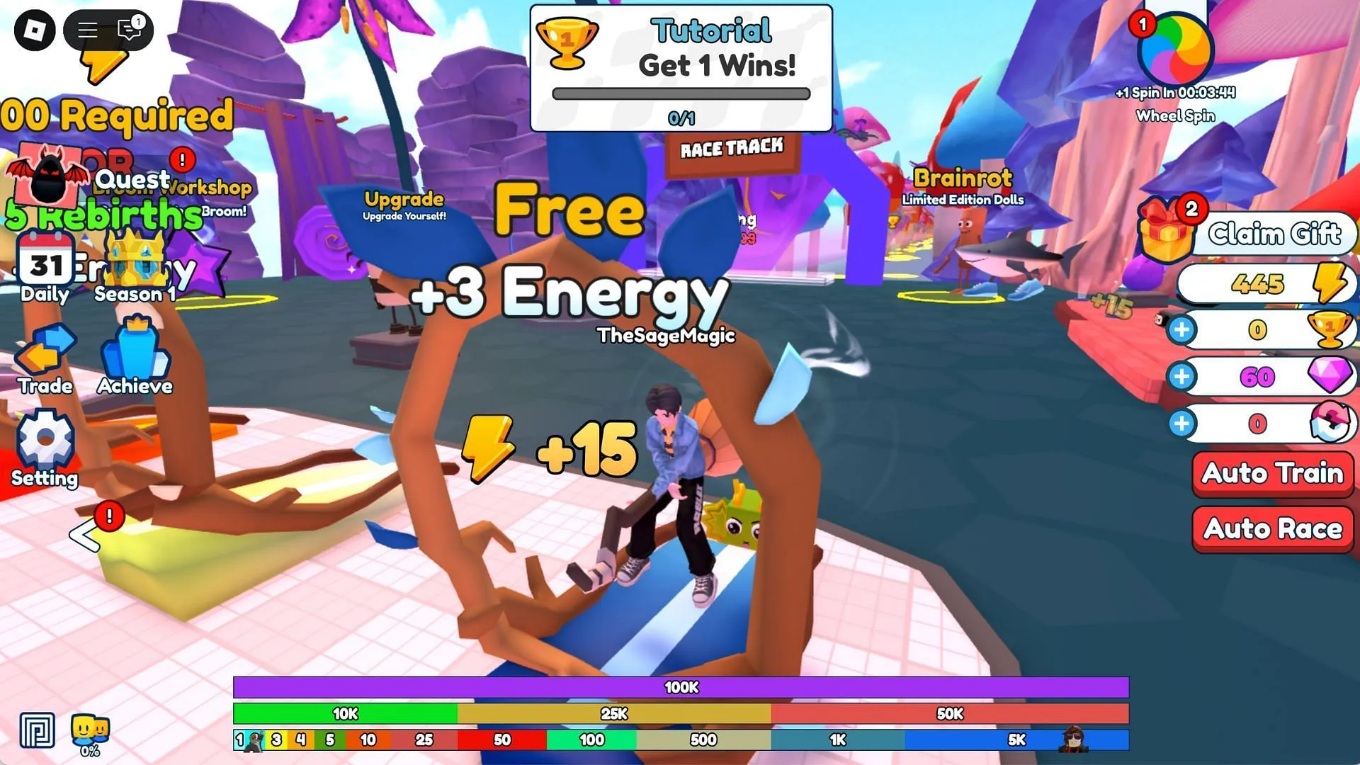 Start training and racing (Image via Roblox)