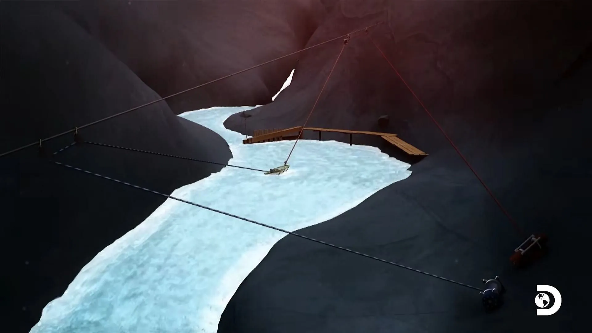 Rock-sled pulley system