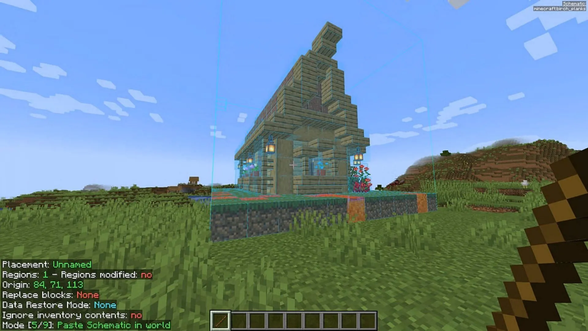 Litematica allows players to use structure schematics and also easily copy-paste any structure parts (Image via Sportskeeda Gaming || Mojang Studios) Litematica allows players to use structure schematics and also easily copy-paste any structure parts (Image via Sportskeeda Gaming || Mojang Studios)