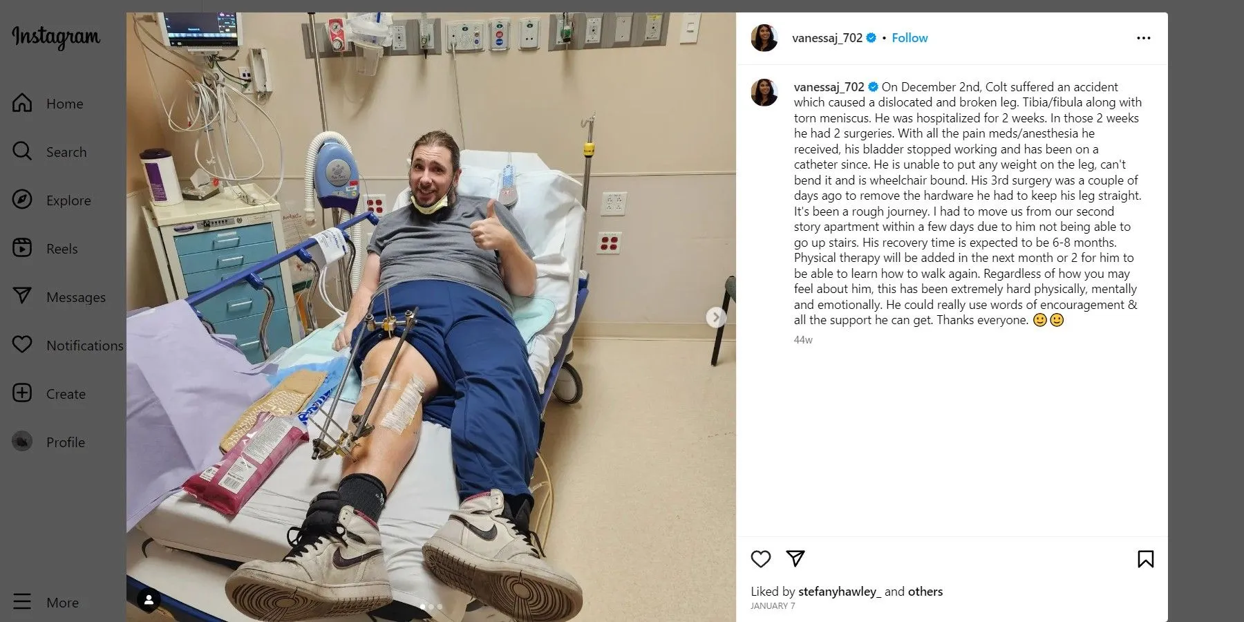Colt Johnson in the hospital after an accident Colt Johnson in the hospital after an accident