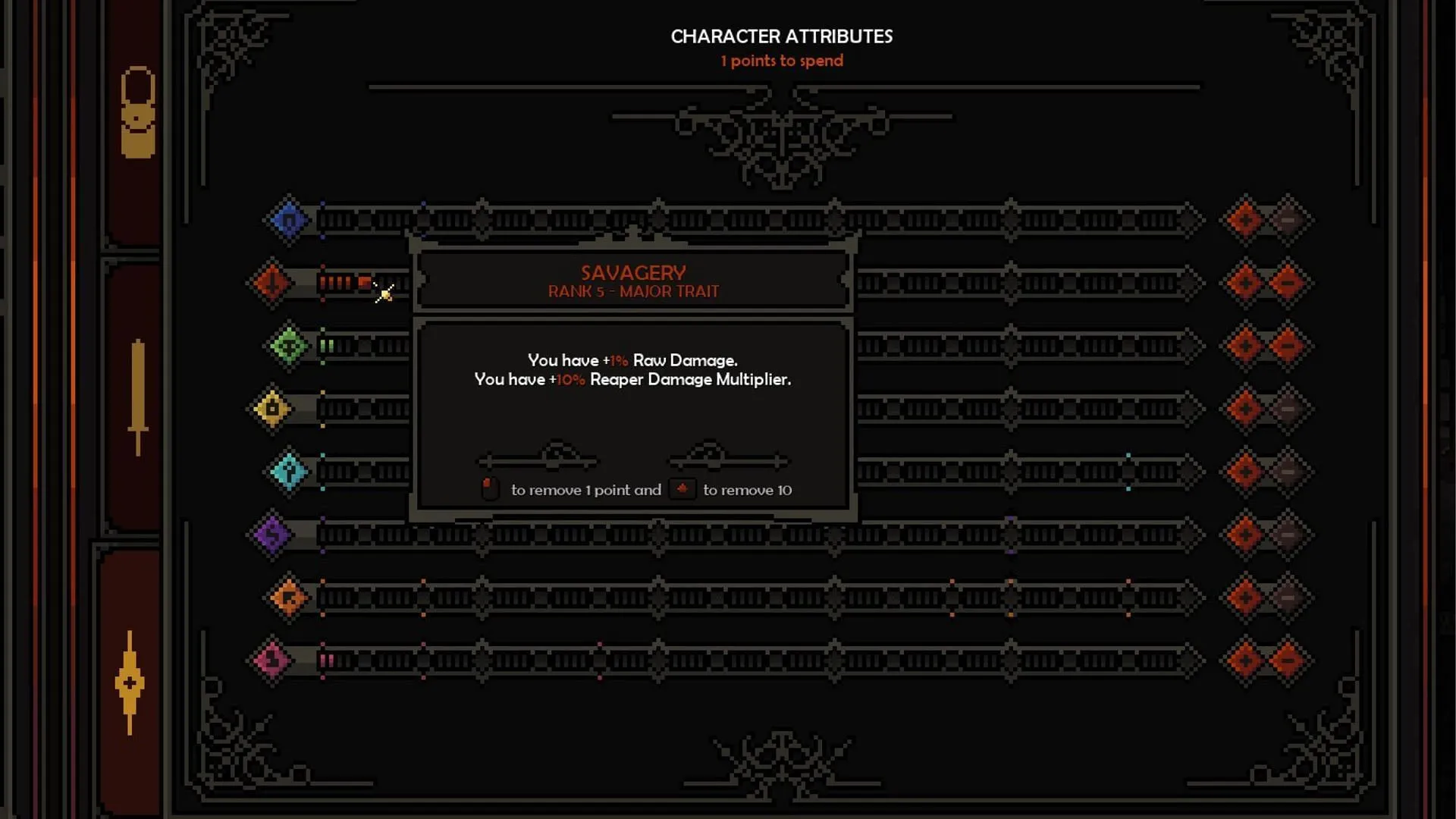 Attribute page in The Slormancer (Image via Slormite Studios)
