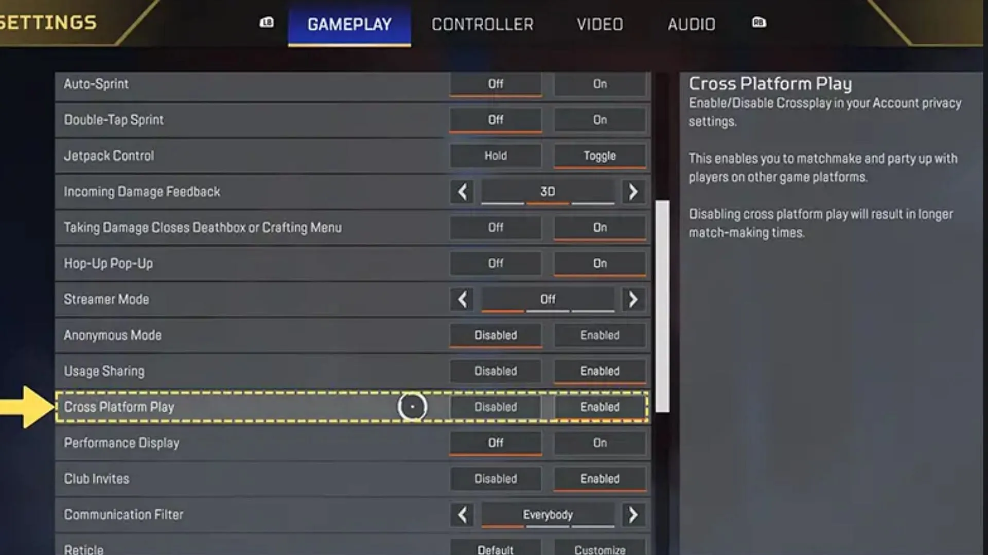 Enabling cross-platform play in Apex Legends Enabling cross-platform play in Apex Legends