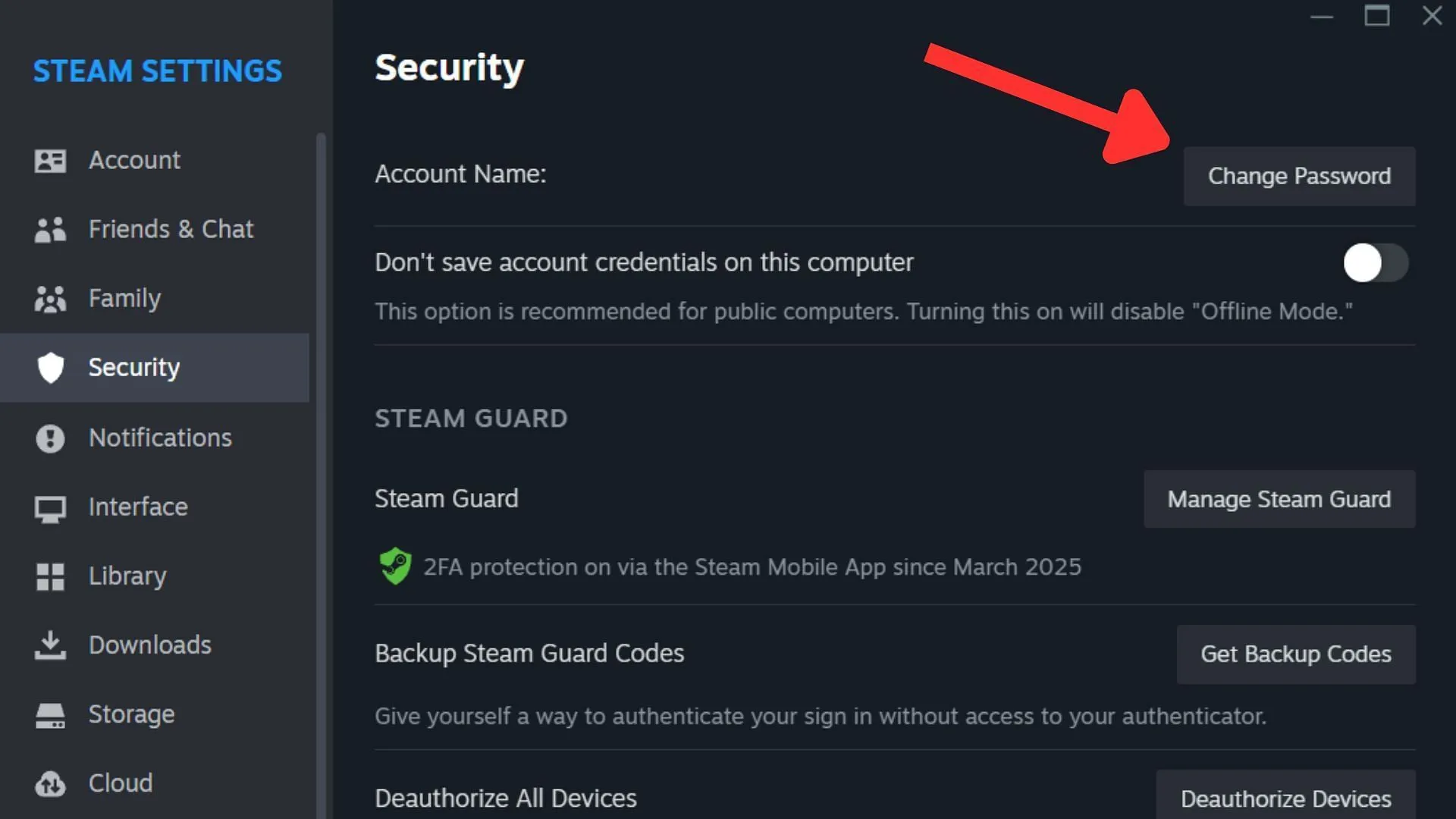 Follow this straightforward method to change your password (Image via Steam)
