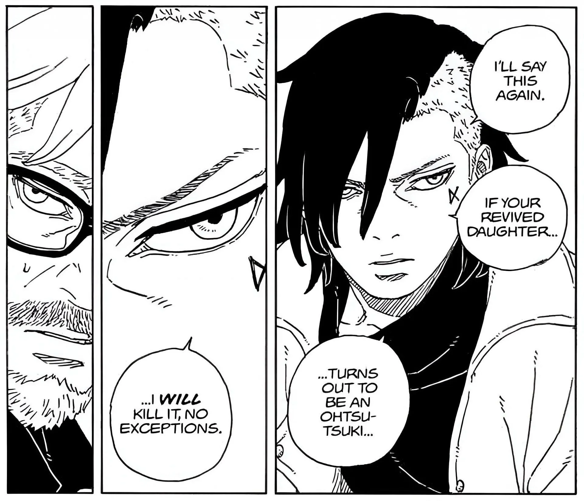Amado and Kawaki as seen in the manga (Image via Shueisha)