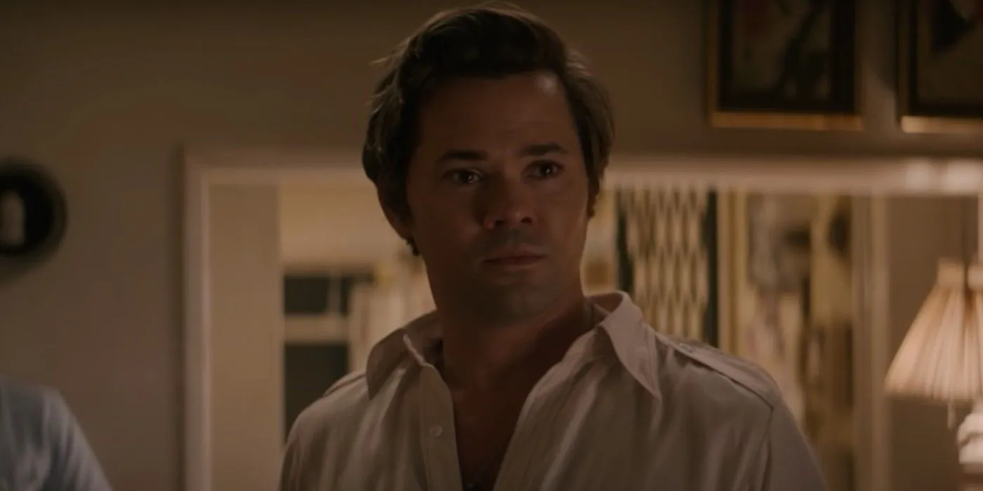 Larry (Andrew Rannells) looking sad in The Boys in the Band Larry (Andrew Rannells) looking sad in The Boys in the Band