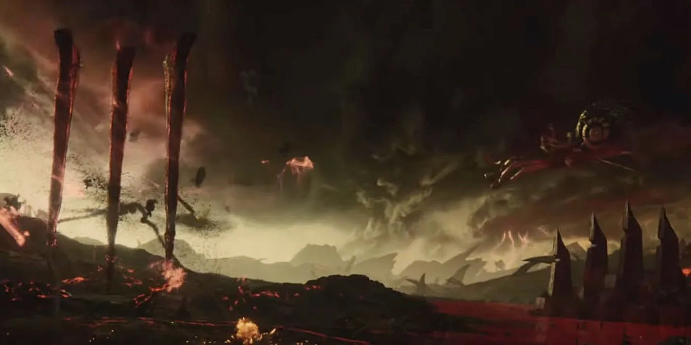 Baldur's Gate 3 Avernus fire setting.