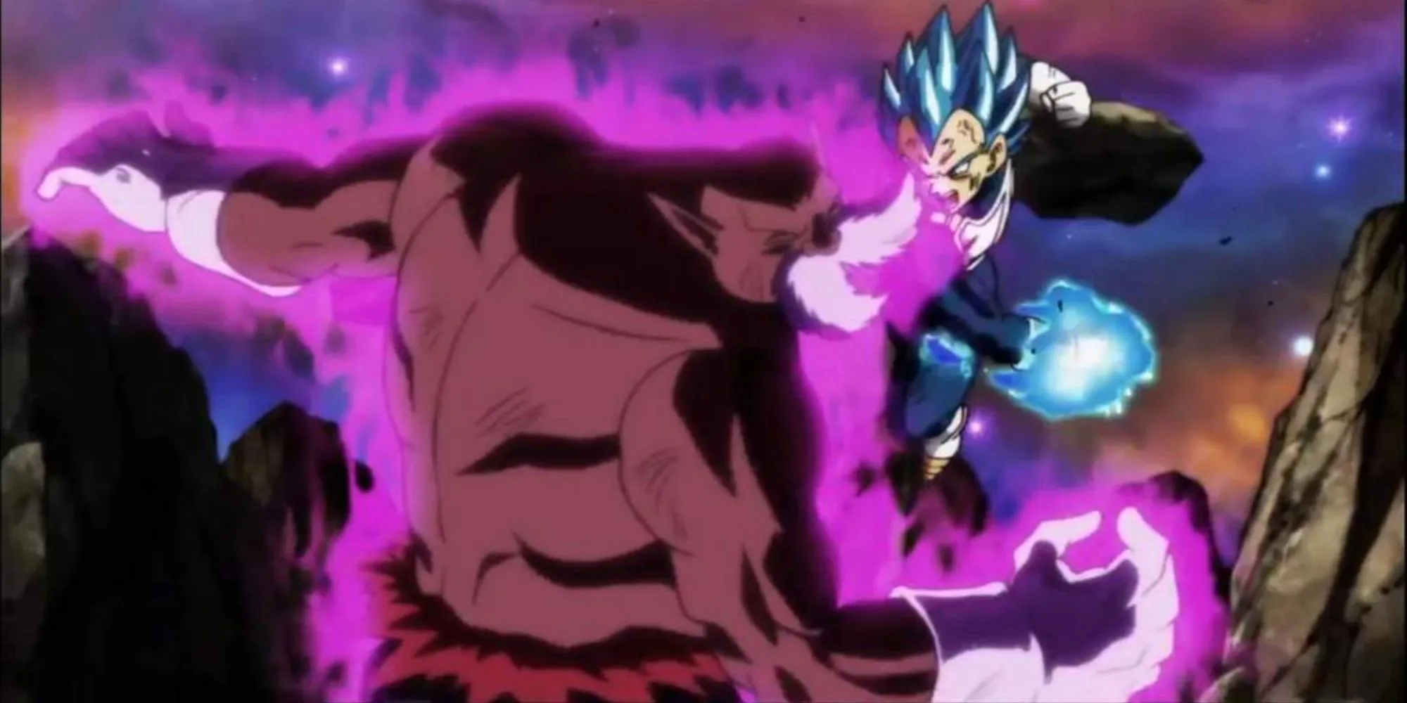 Vegeta battles God of Destruction candidate Toppo Vegeta battles God of Destruction candidate Toppo