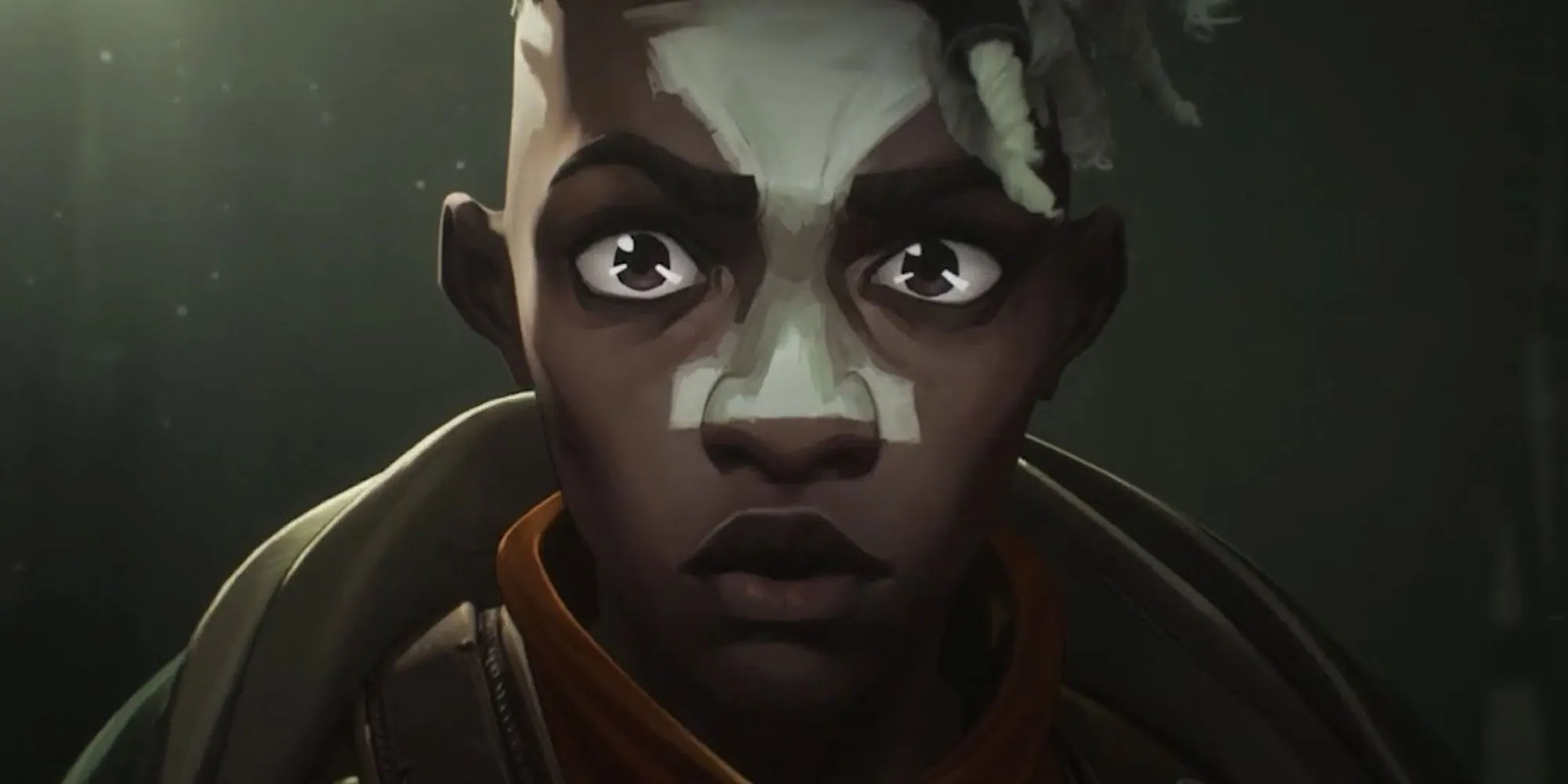 Close up of Ekko looking surprised in Arcane Close up of Ekko looking surprised in Arcane