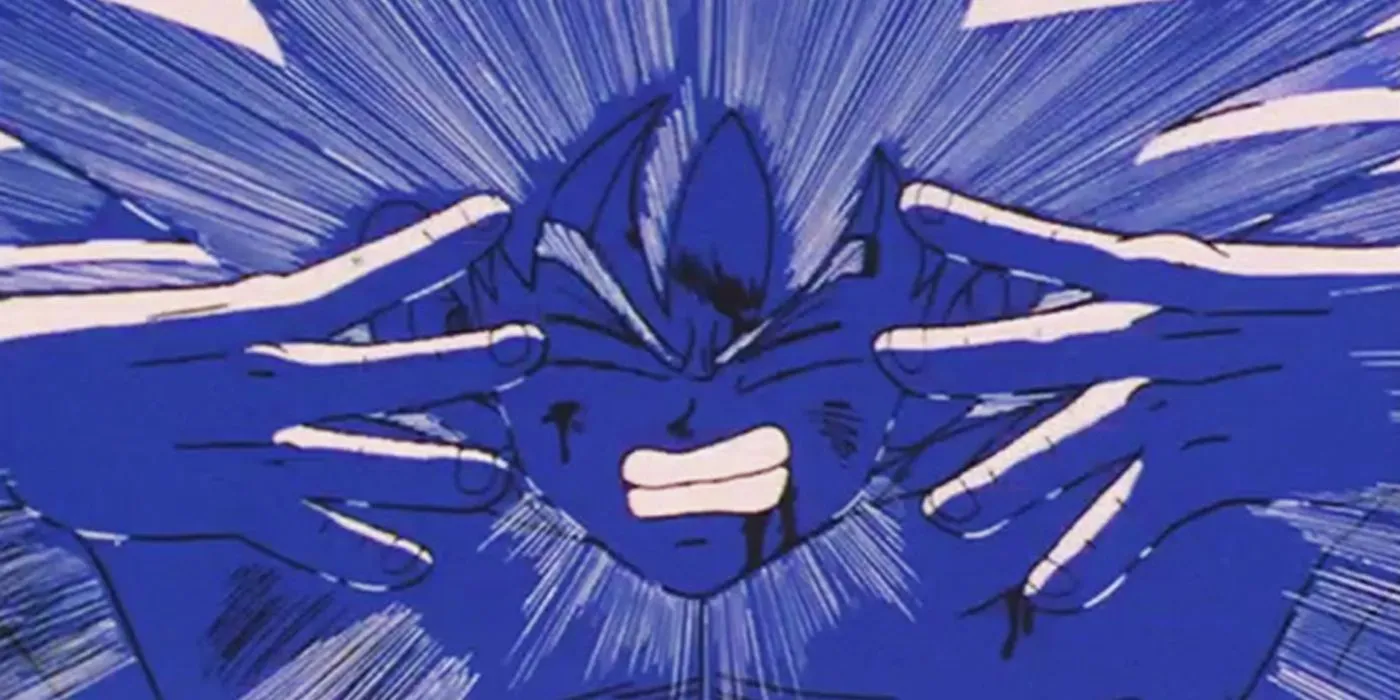Goku performing Solar Flare Goku performing Solar Flare