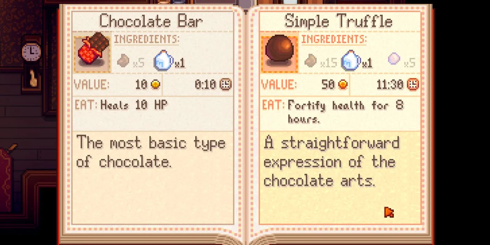 Chocolate Recipes in Haunted Chocolatier
