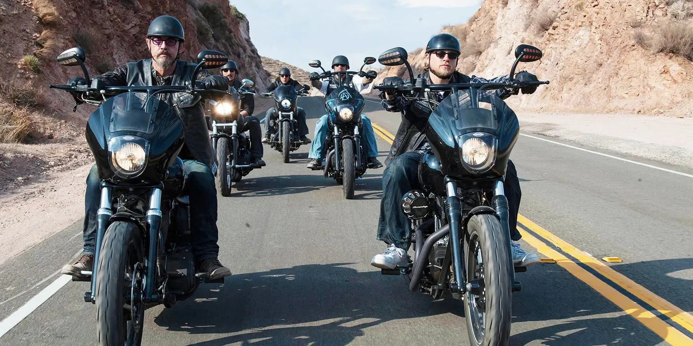 Sons of Anarchy members riding