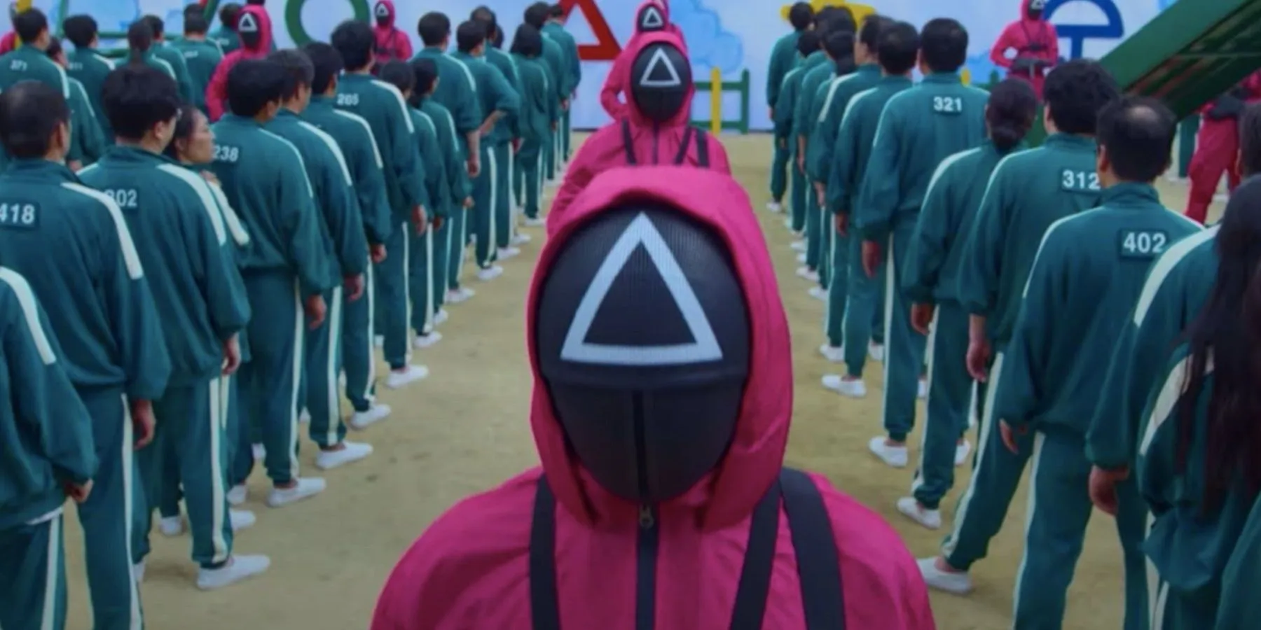 Squid Game contestants and guards Squid Game contestants and guards