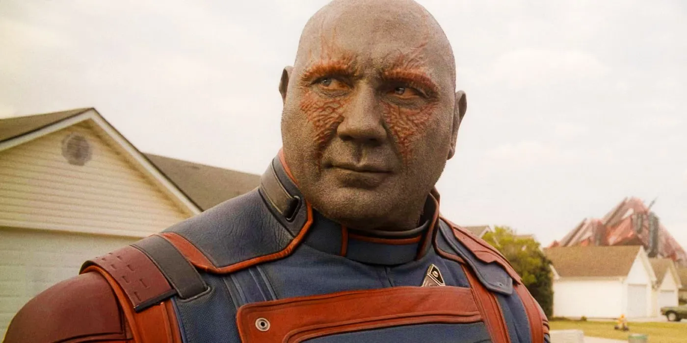 Drax close-up in Guardians of the Galaxy 3