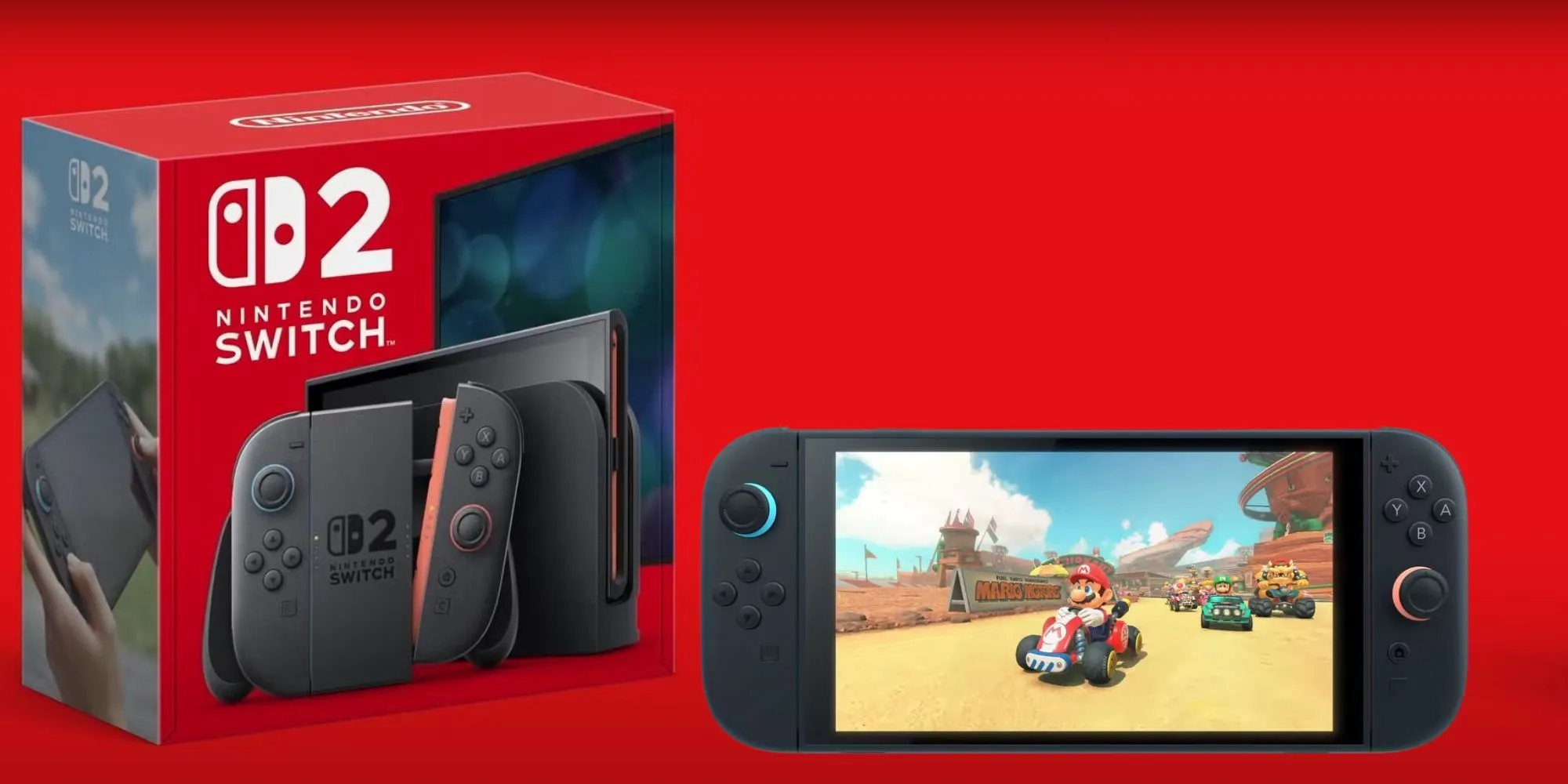 Switch 2 Console next to its packaging Switch 2 Console next to its packaging