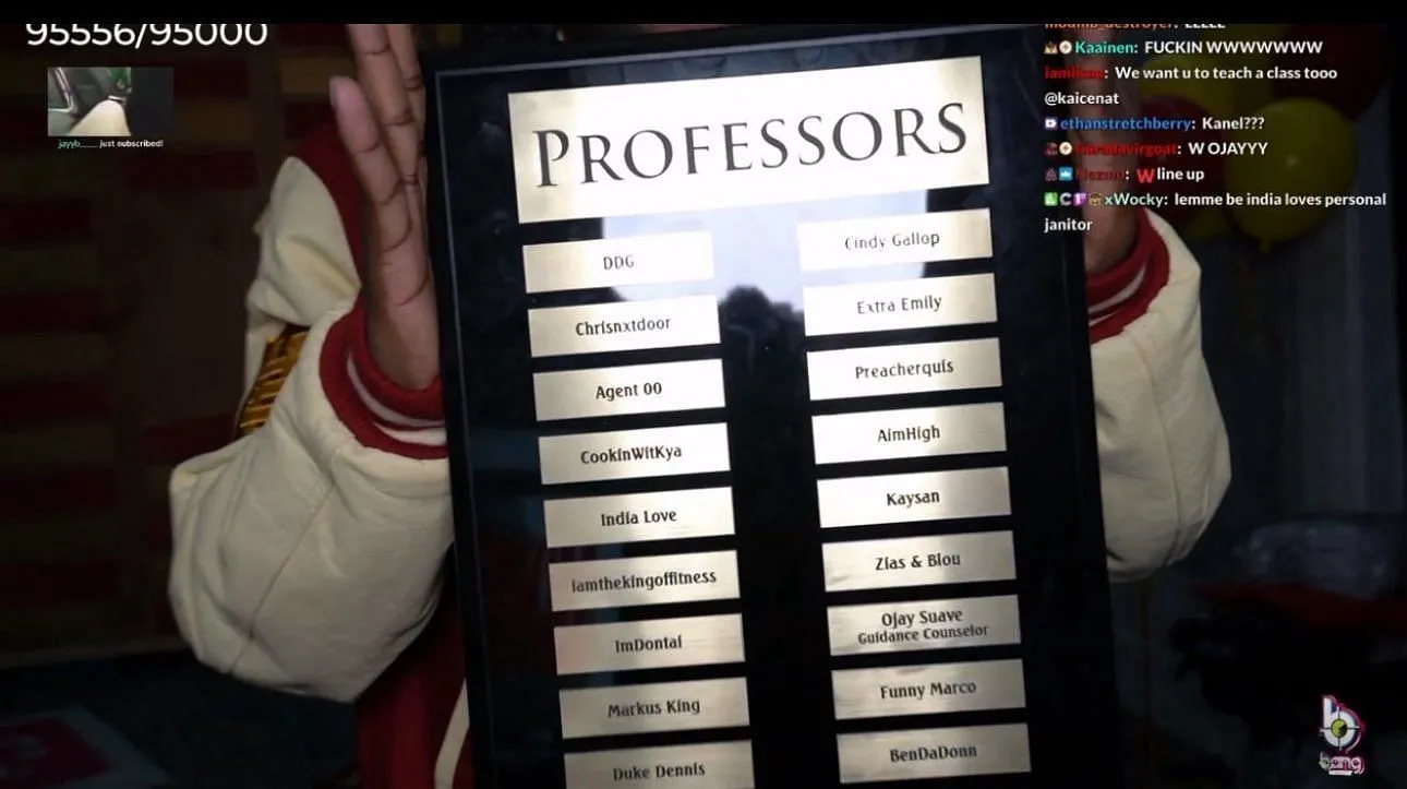 List of professors at Kai Cenat's Streamer University List of professors at Kai Cenat's Streamer University