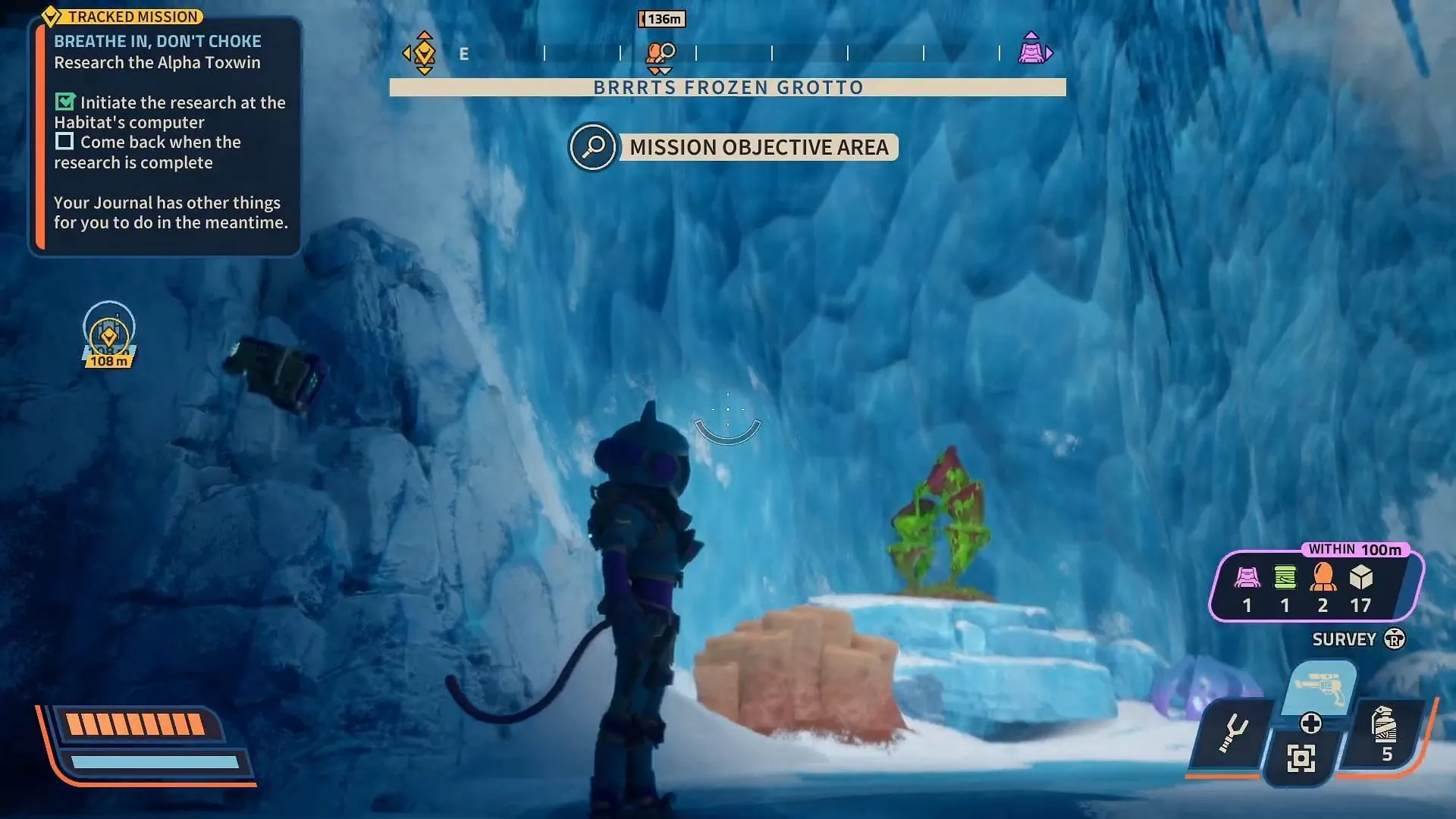 Explore Brrrts Frozen Grotto in Revenge of the Savage Planet (Image via Raccoon Logic Studios // YouTube@Hikikomori Gaming)