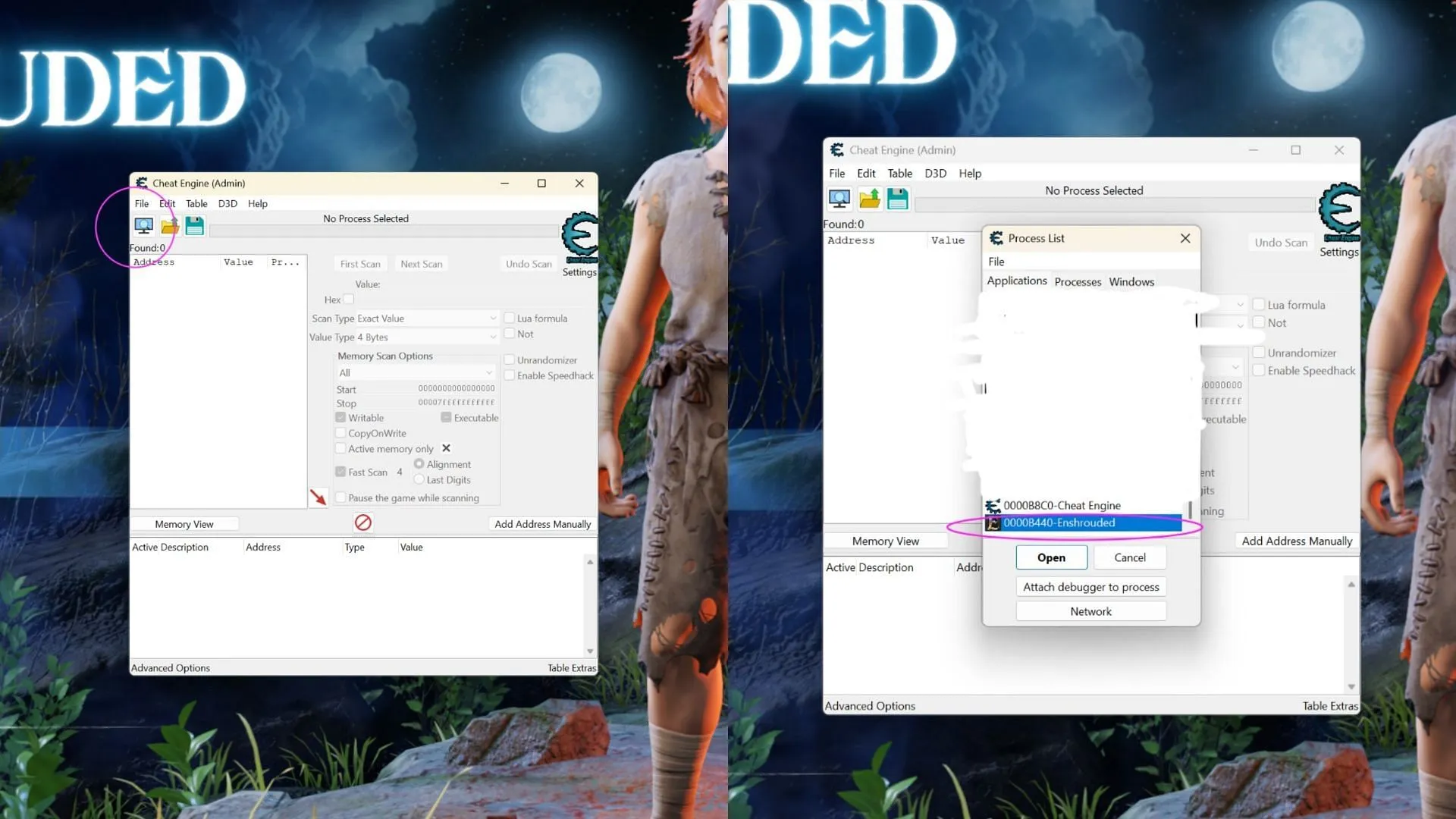 Icon for attaching Enshrouded.exe to Cheat Engine process Icon for attaching Enshrouded.exe to Cheat Engine process