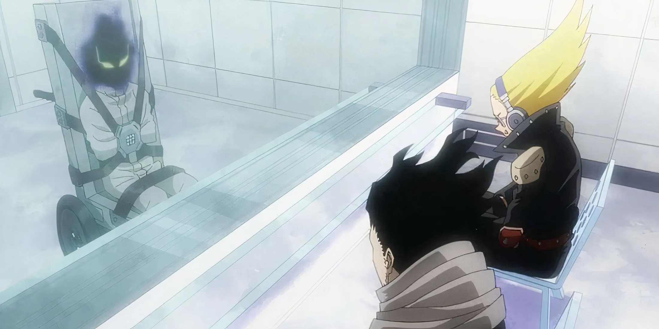 Kurogiri speaking with Aizawa