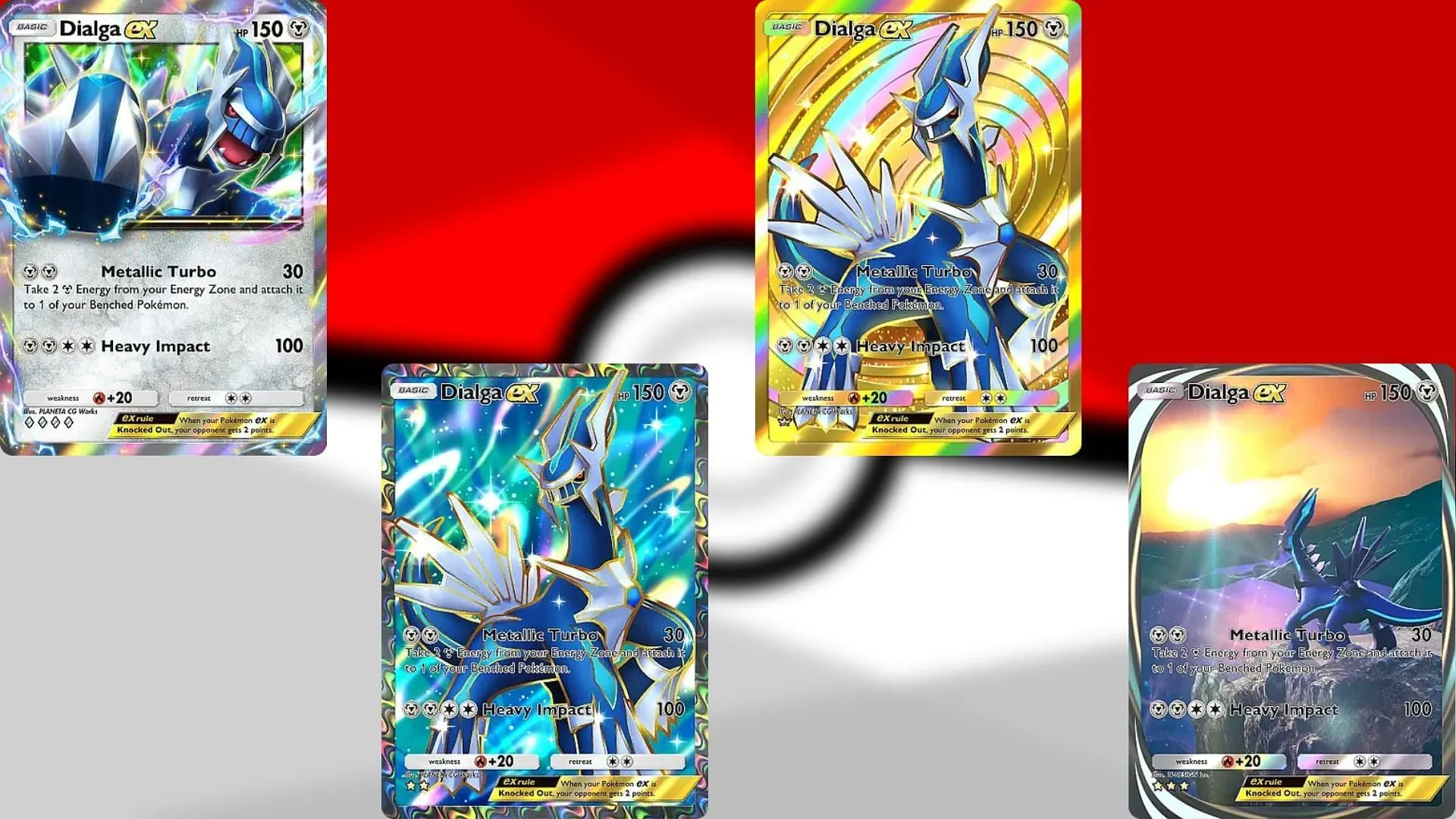 All Dialga ex variants in PTCGP (Image via TPC) All Dialga ex variants in PTCGP (Image via TPC)