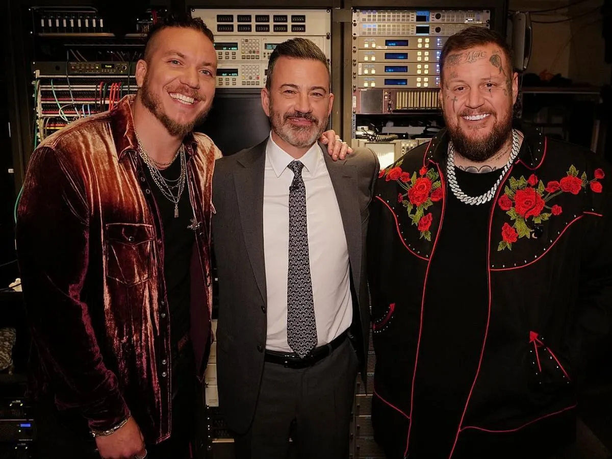 Brandon Lake and Jelly Roll with Jimmy Kimmel (Image via Instagram/@brandonlake) Brandon Lake and Jelly Roll with Jimmy Kimmel (Image via Instagram/@brandonlake)