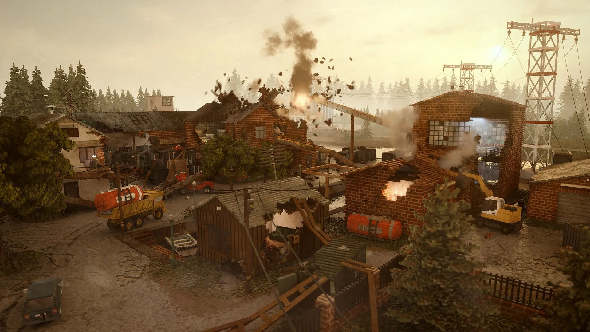 Destroy everything in sight and pull off the perfect heist in a fully destructible voxel world (Image via Tuxedo Labs)